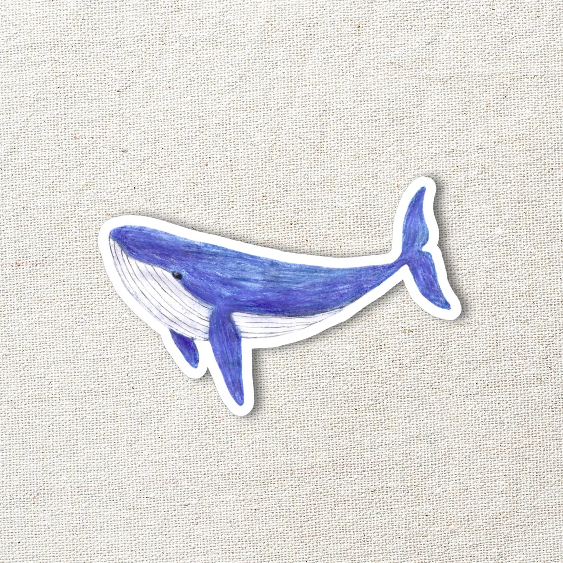 Sticker-Set, Blauwal, Vinyl (handgemalt & handgemacht)