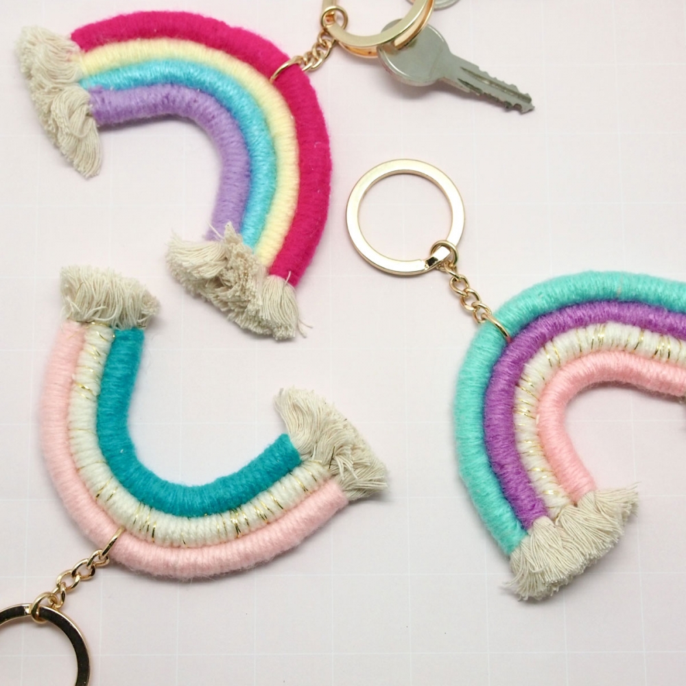 Schlüsselanhänger "Regenbogen", rosa