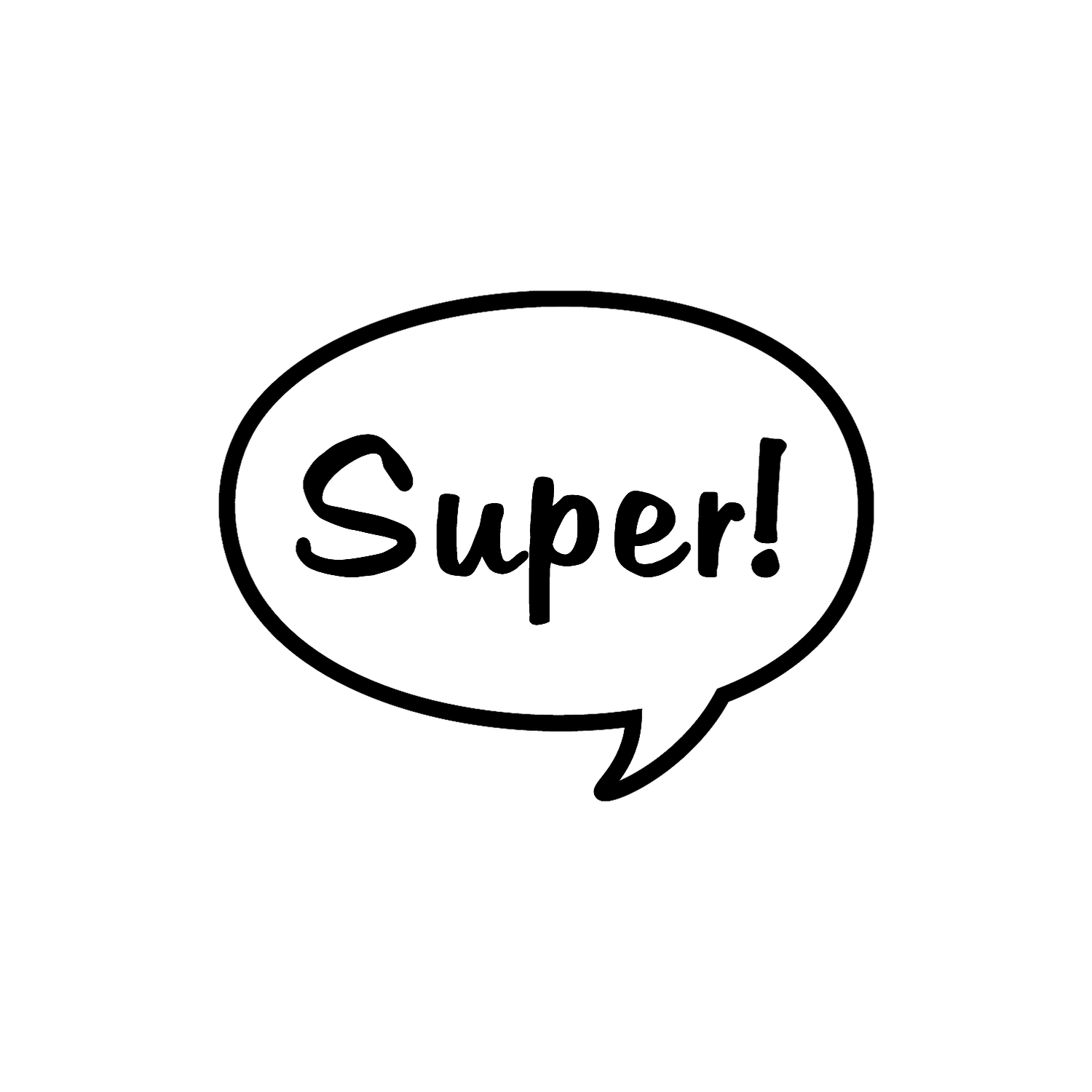 Abdruck Stempel Sprechblase "Super!", 35 mm