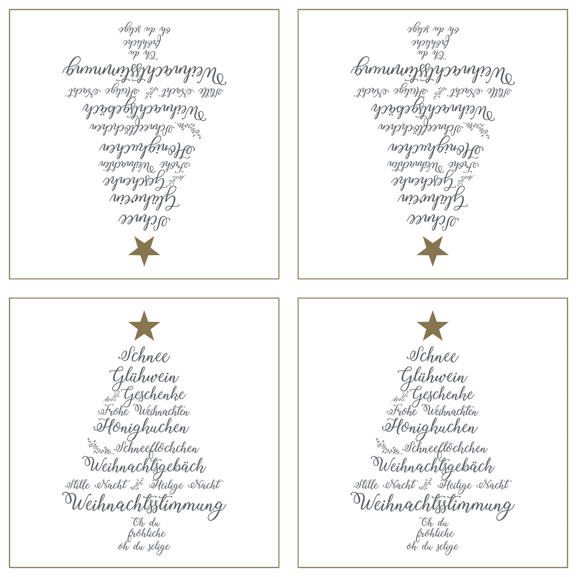 Servietten, Weihnachts-Worte-Baum