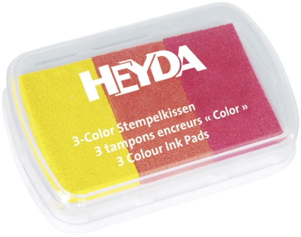 3-Color-Stempelkissen "Gelb/Rottöne" Heyda