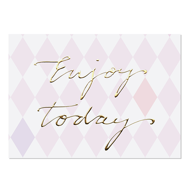 krima&isa Postkarte Enjoy today rosa/gold