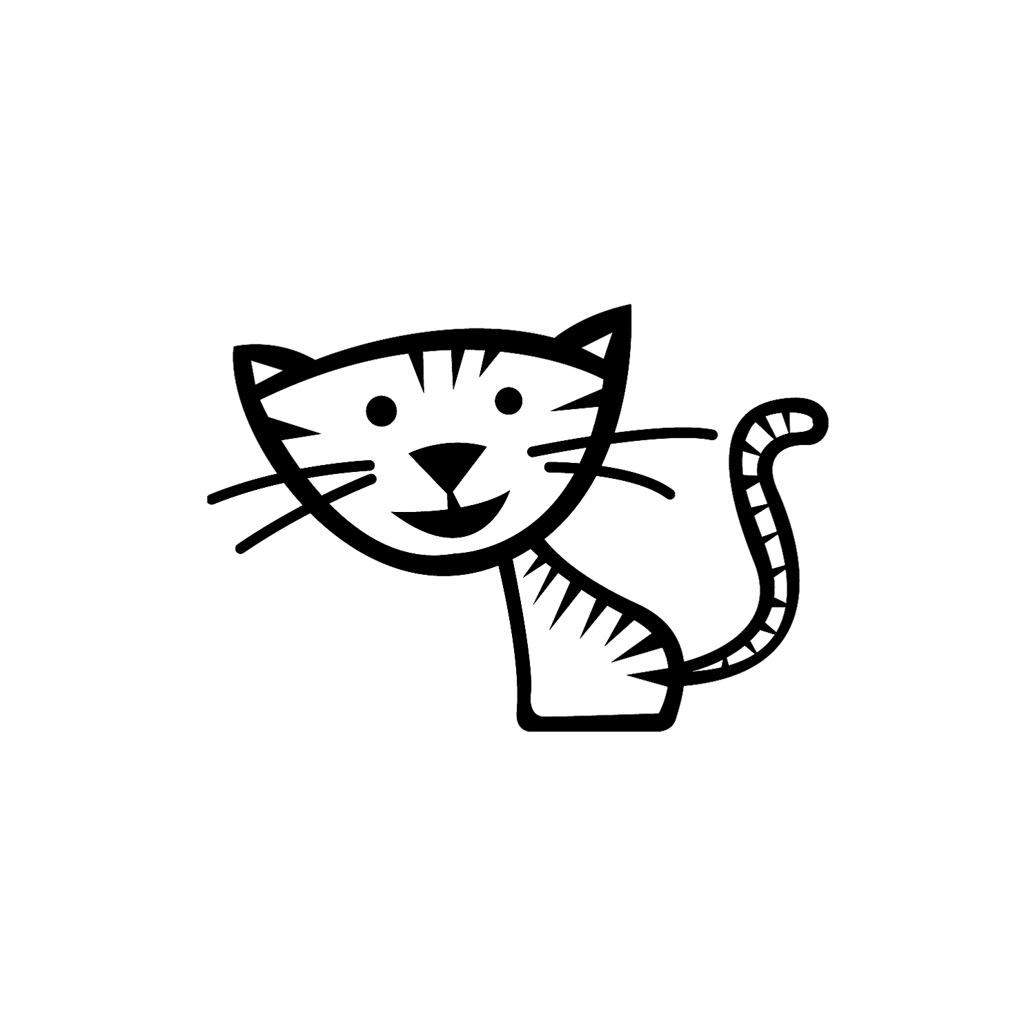 Abdruck Stempel Katze, 12 mm