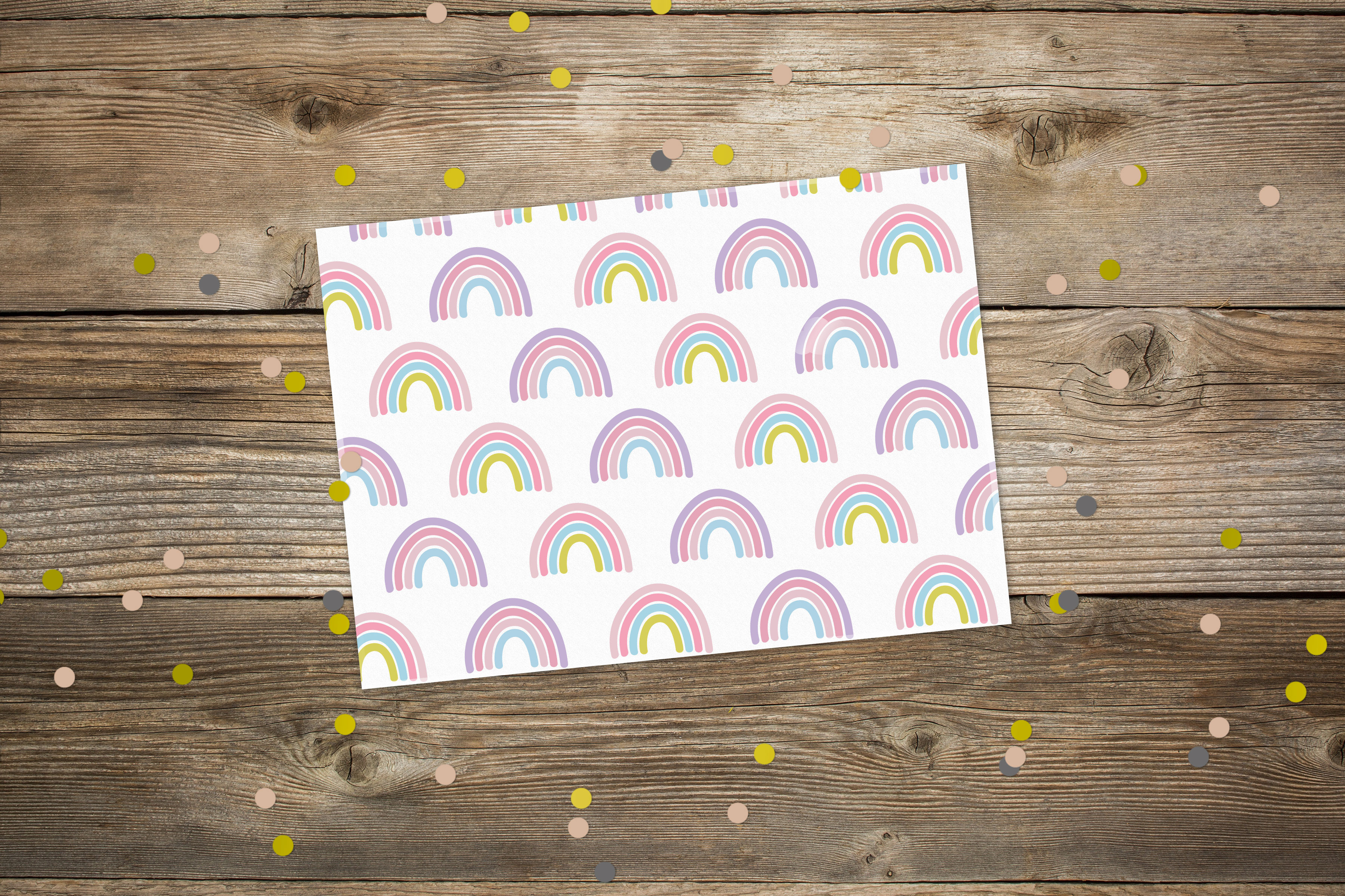 Postkarte Regenbogen bunt