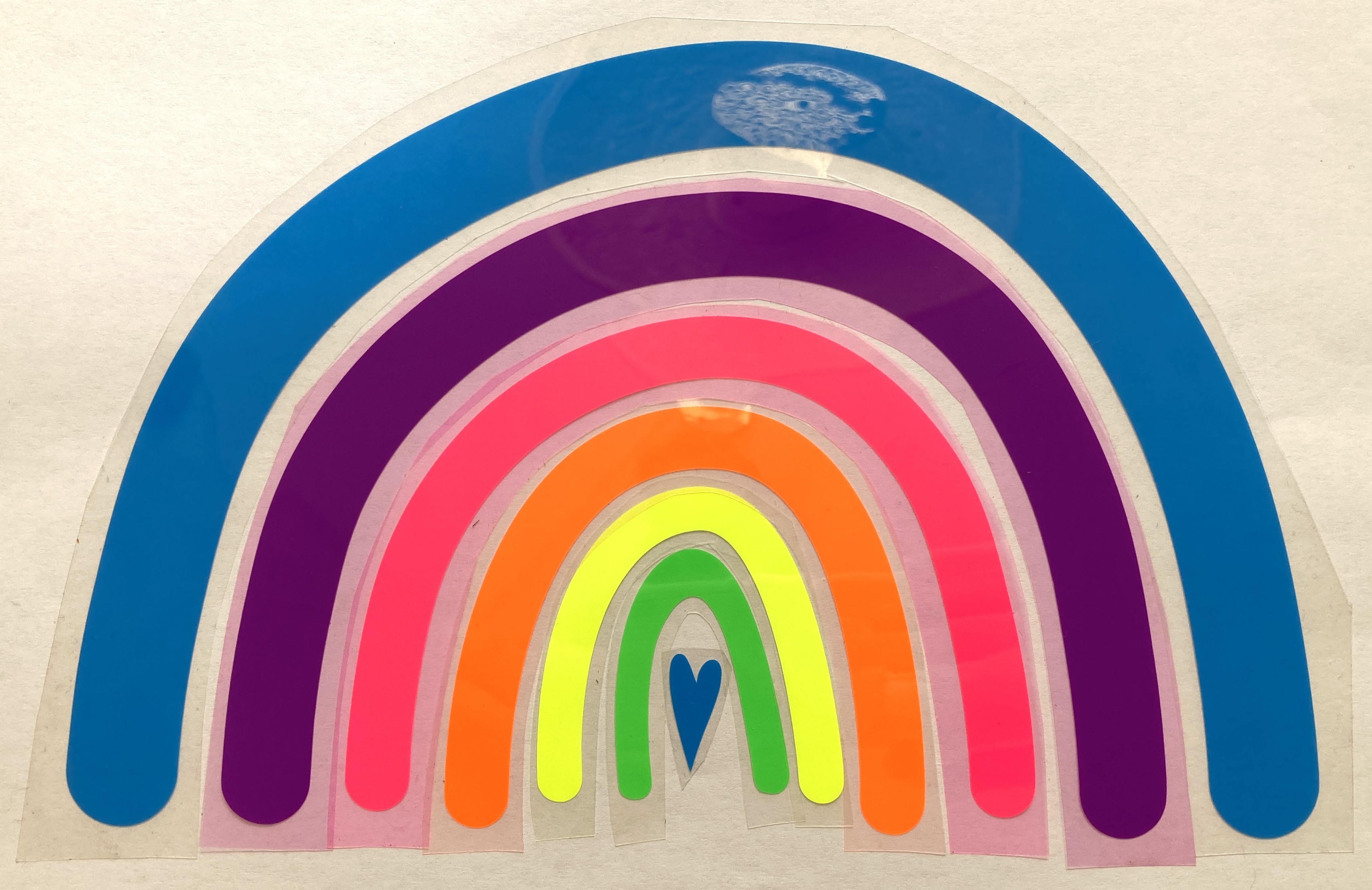 Regenbogen (geplottet zum Aufbügeln) in Neonfarben, blau