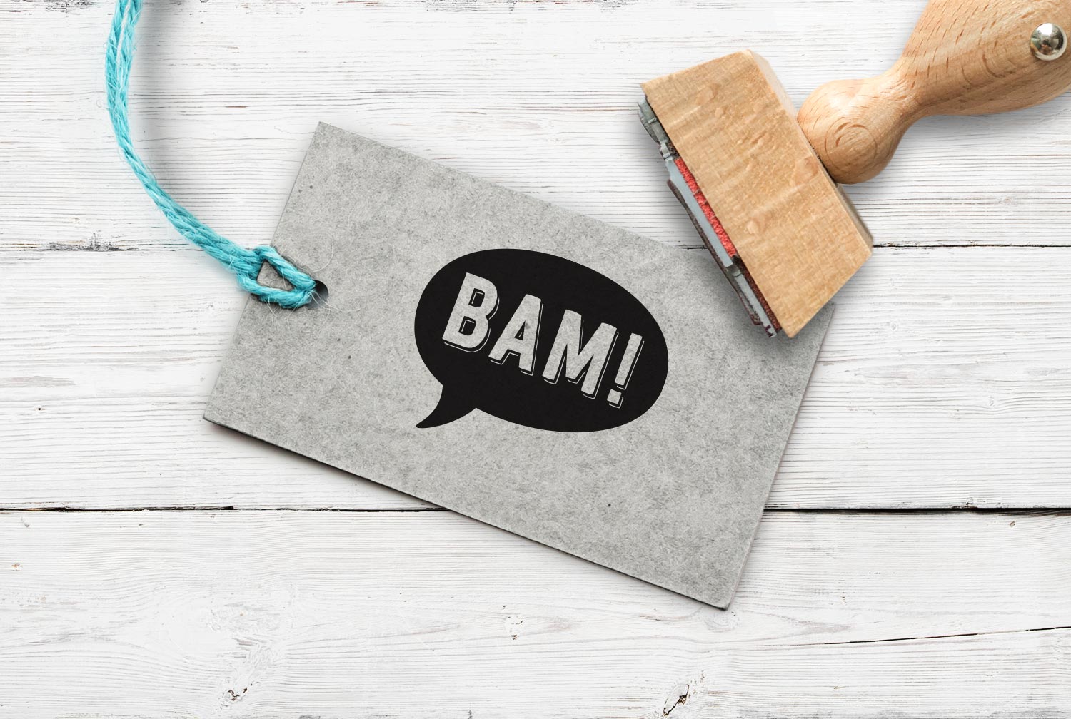 Stempel Sprechblase "BAM!" (schwarz), 35 mm