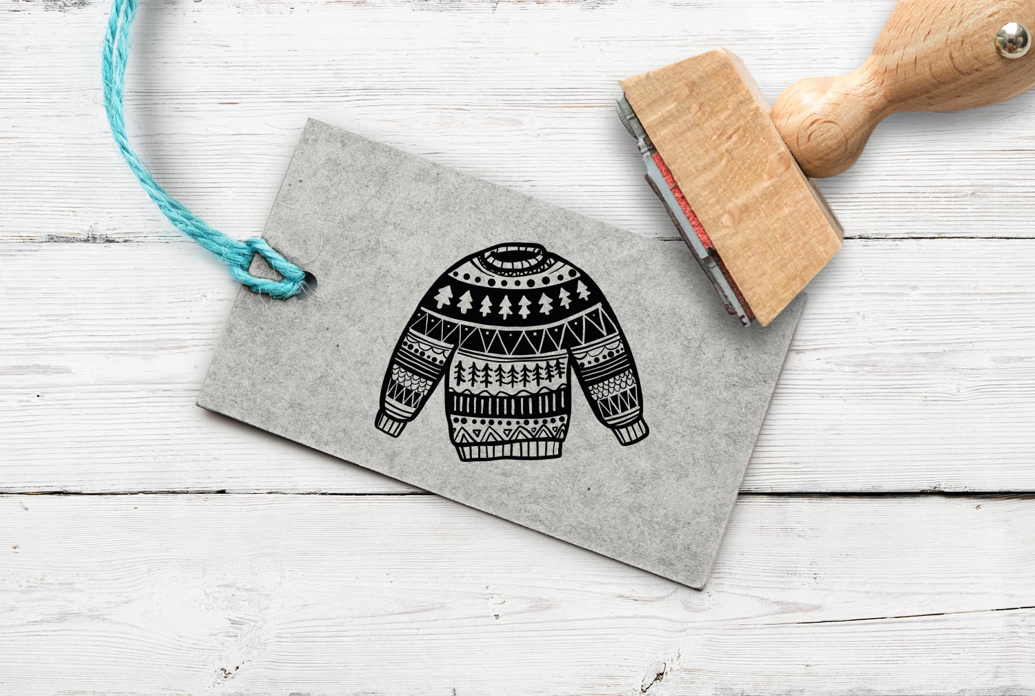 Stempel Weihnachtspullover, 35 mm