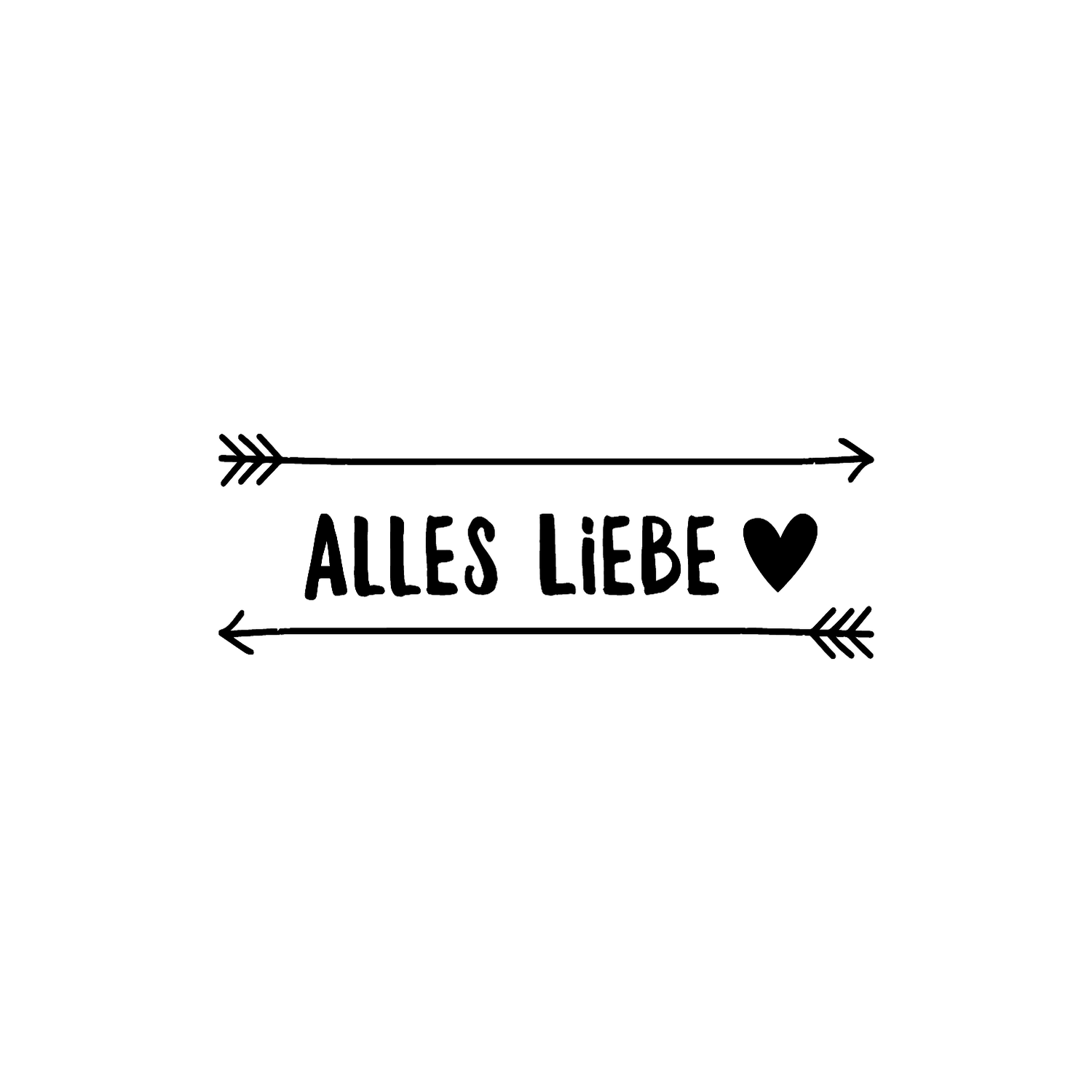 Abdruck Stempel "Alles Liebe" Pfeile, 50 mm