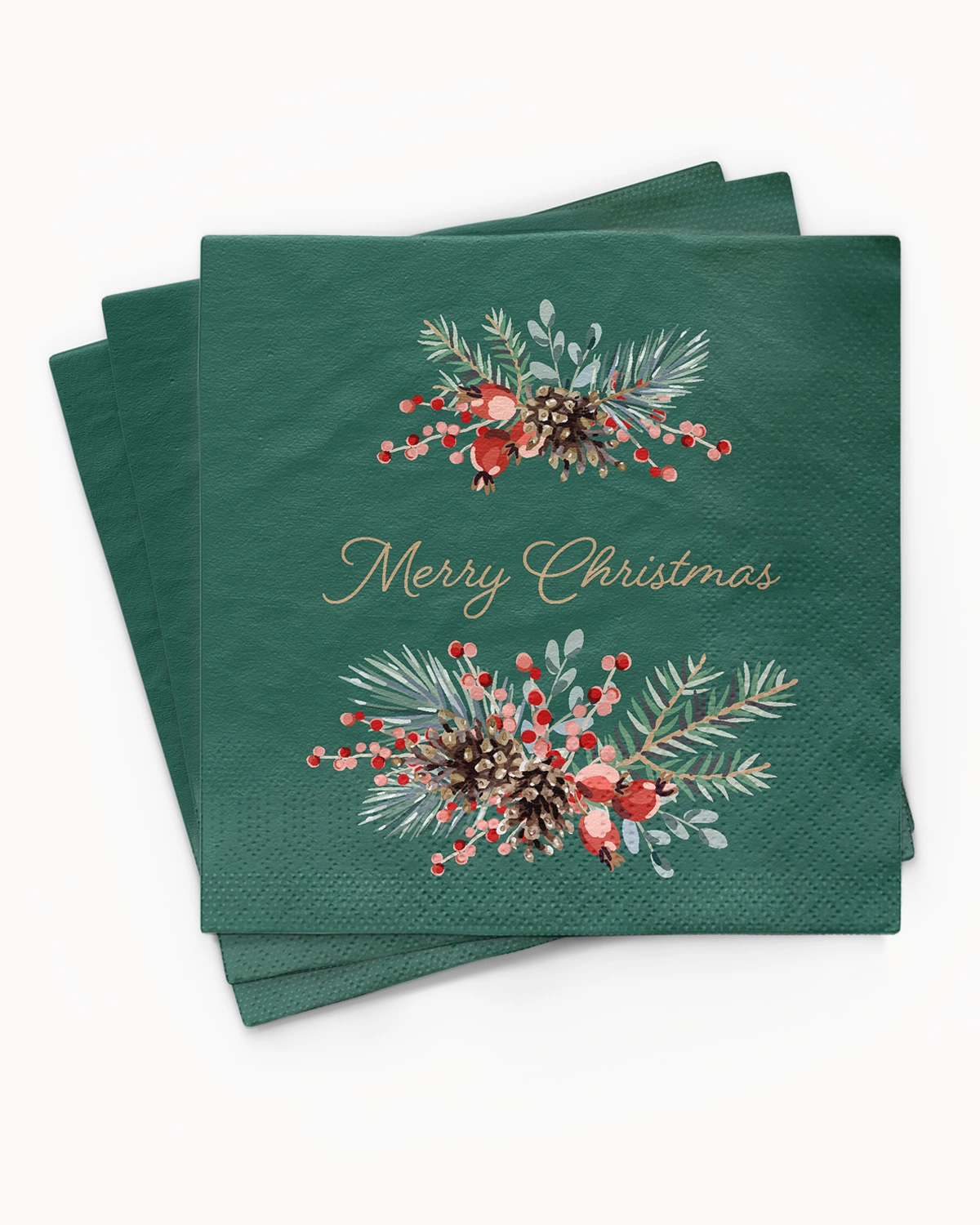 Servietten "Merry Christmas - Christmas bouquet"
