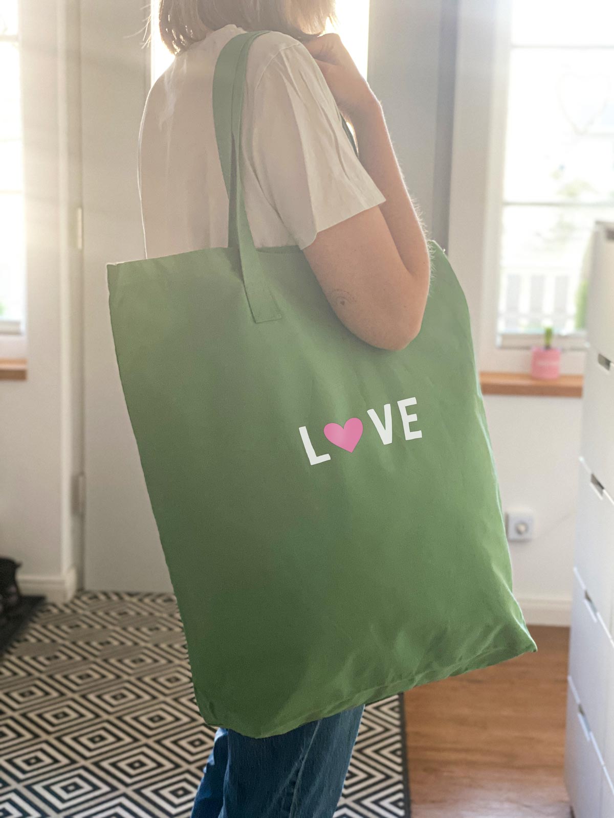 Tasche aus Baumwoll-Canvas mit Motiv zur Auswahl