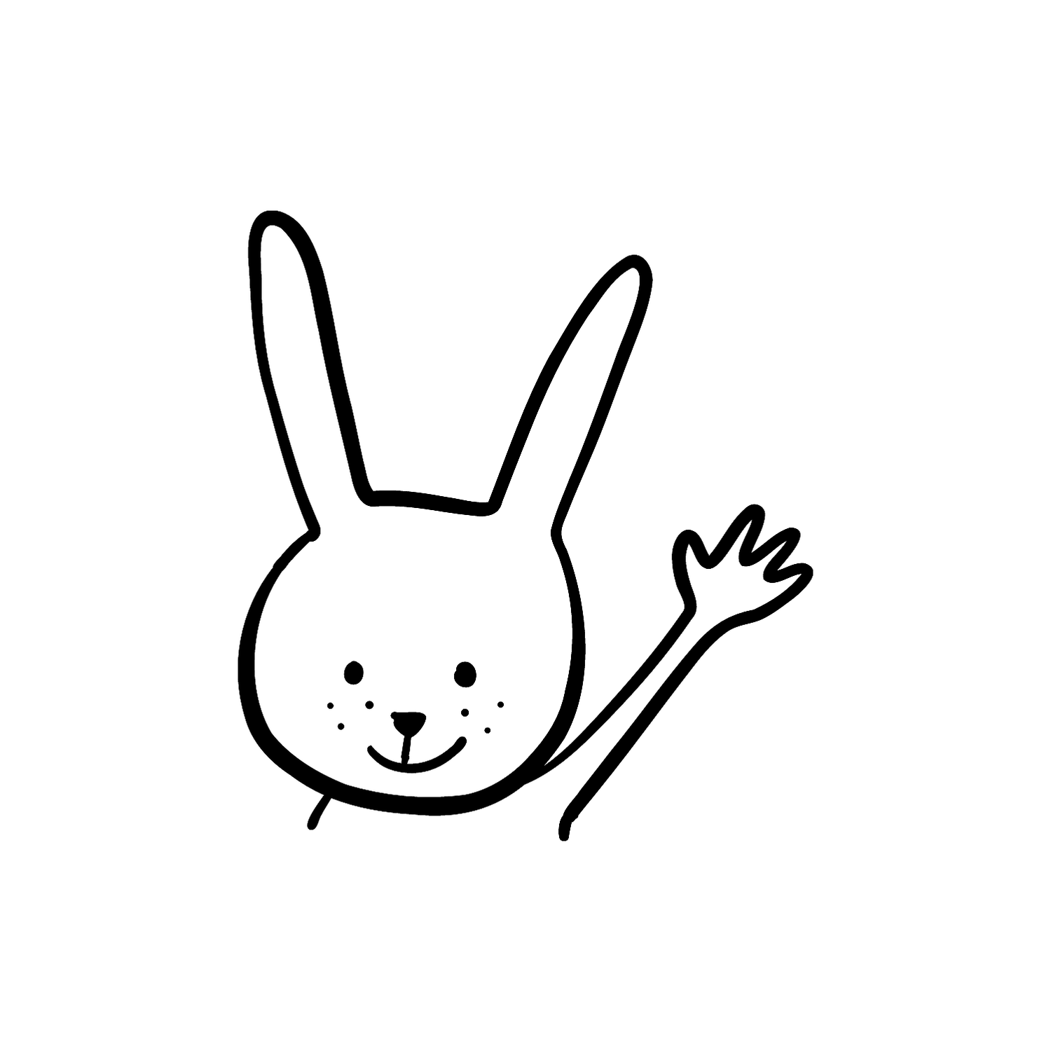 Abdruck Stempel Hase winkt, 35 mm