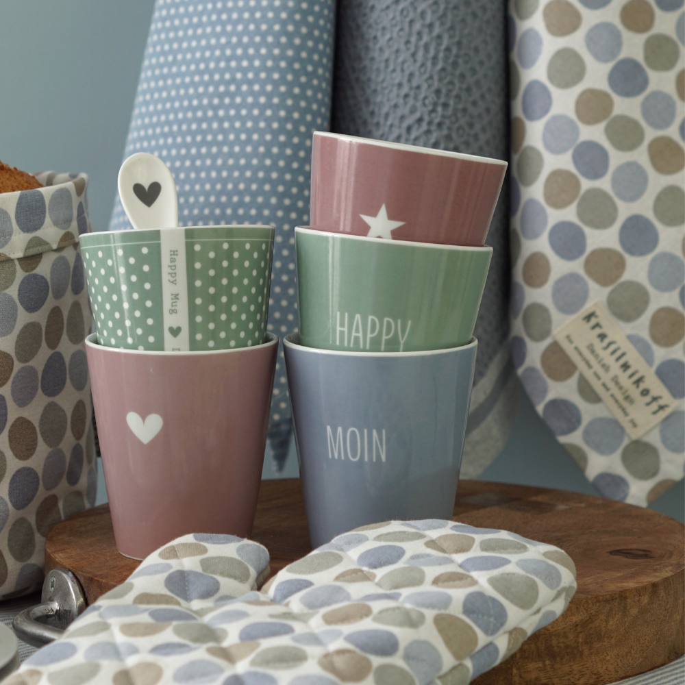 Tasse altrosa, Herz, Happy mug