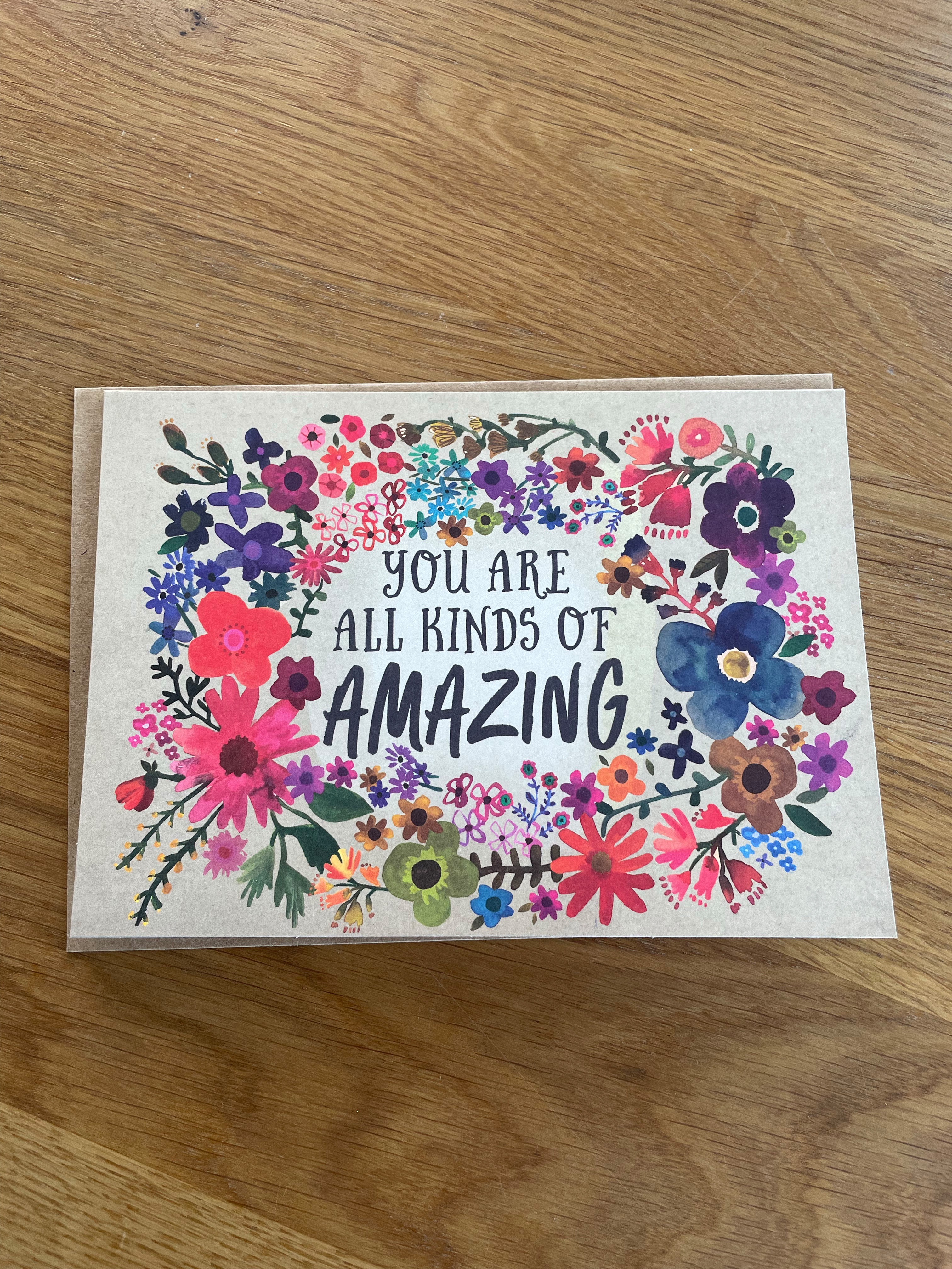 Klappkarte "you are all kinds of amazing" mit Umschlag