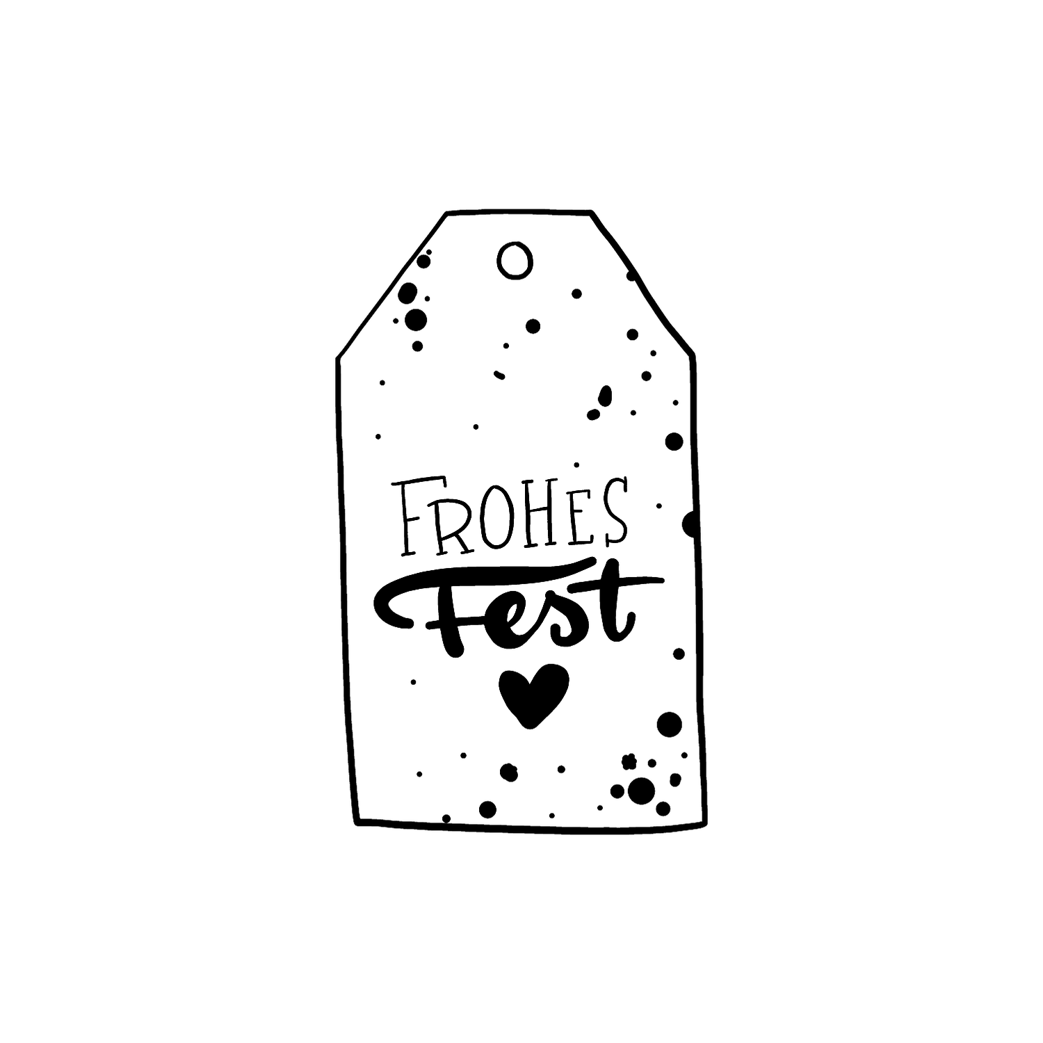 Abdruck Stempel Anhänger "Frohes Fest", 70 mm