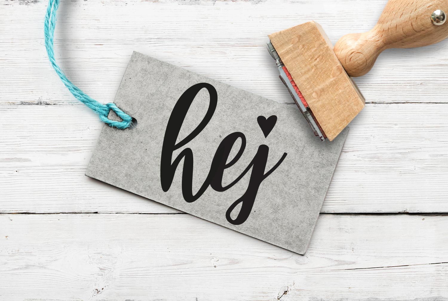 Stempel "hej", 80 mm
