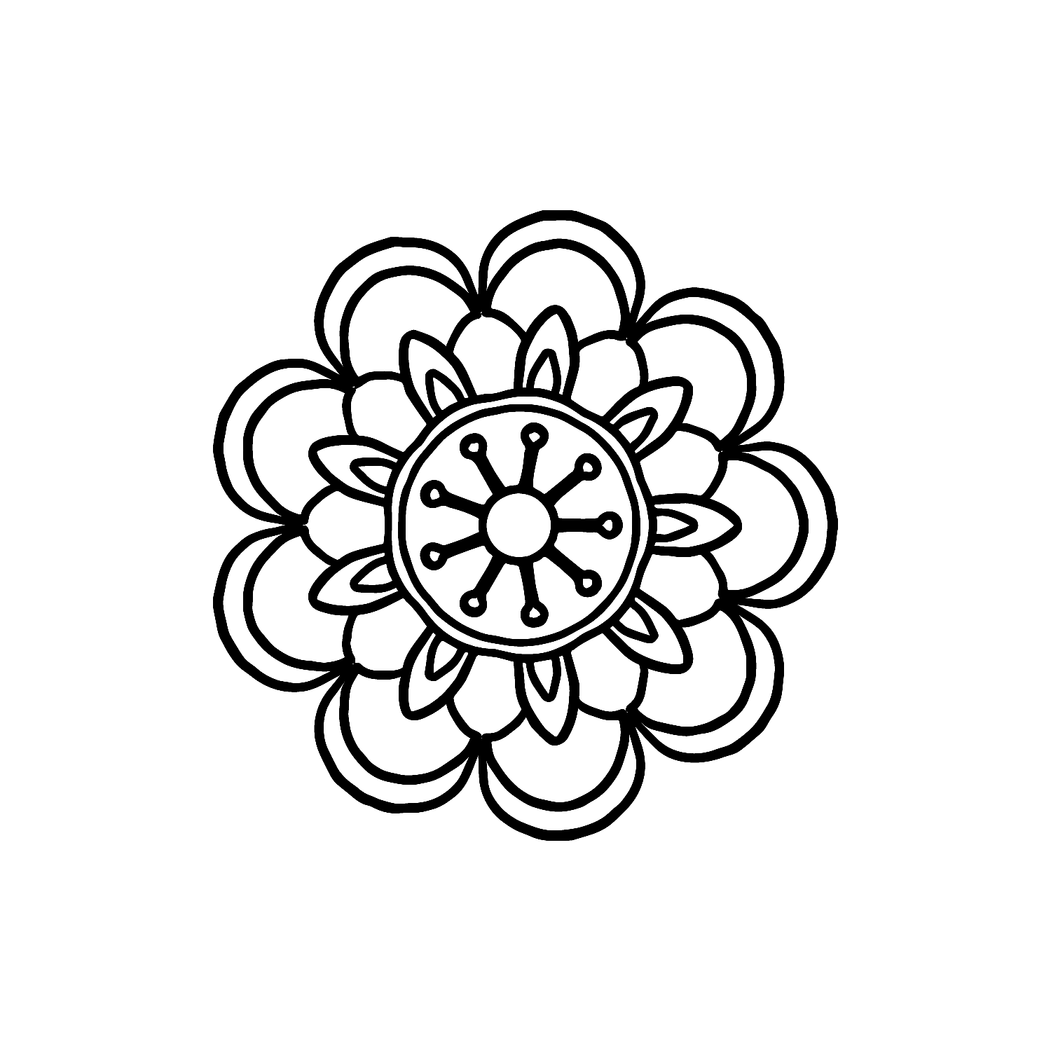 Abdruck Stempel Blume/Mandala 2, 35 mm