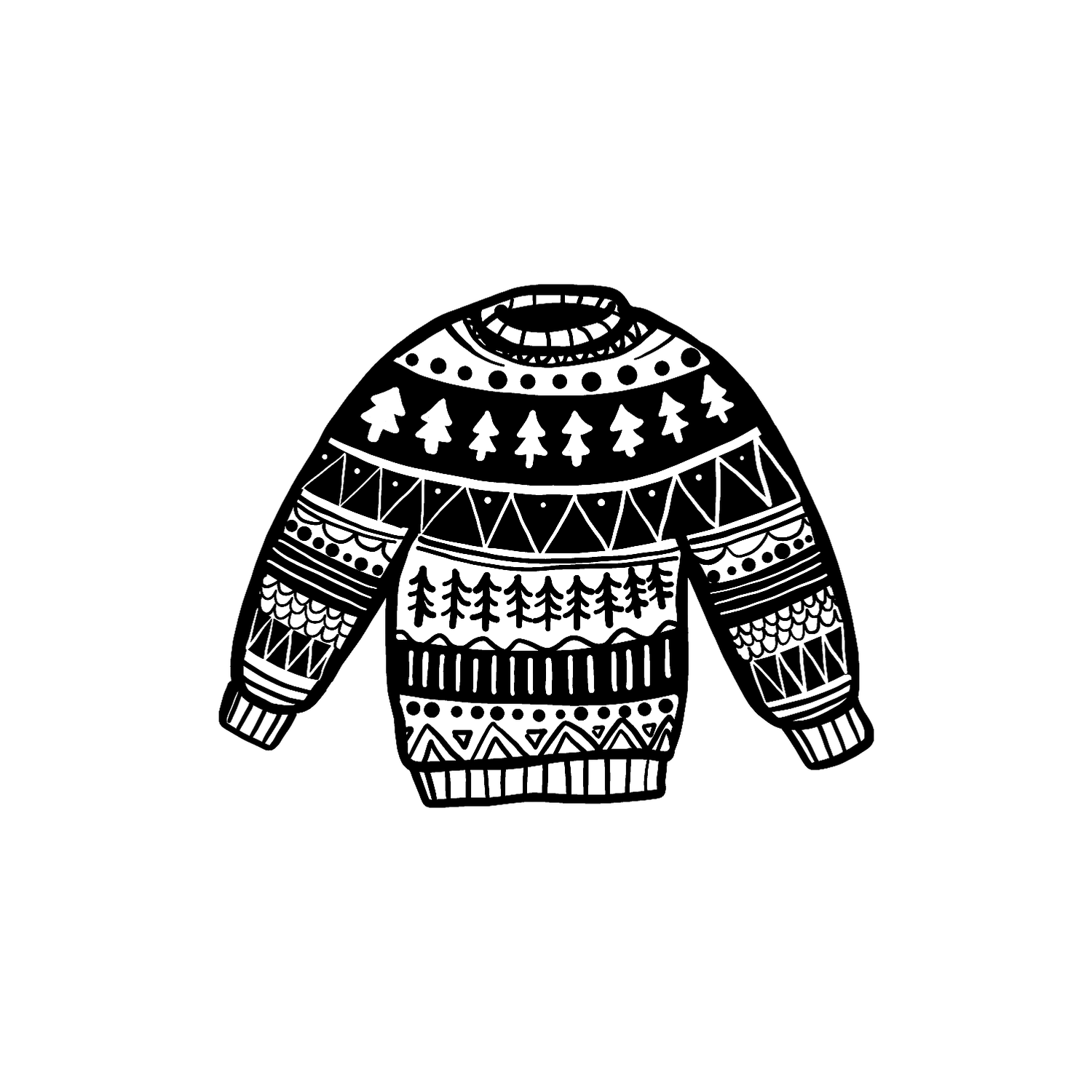 Abdruck Stempel Weihnachtspullover, 35 mm