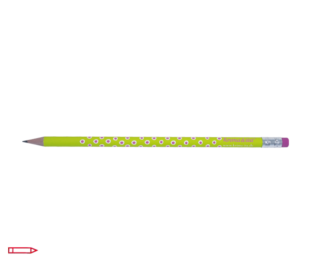 krima&isa Bleistift grün, Tupfer weiß/rosa