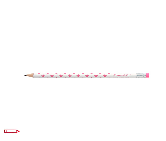 krima&isa Bleistift weiß, Sterne pink