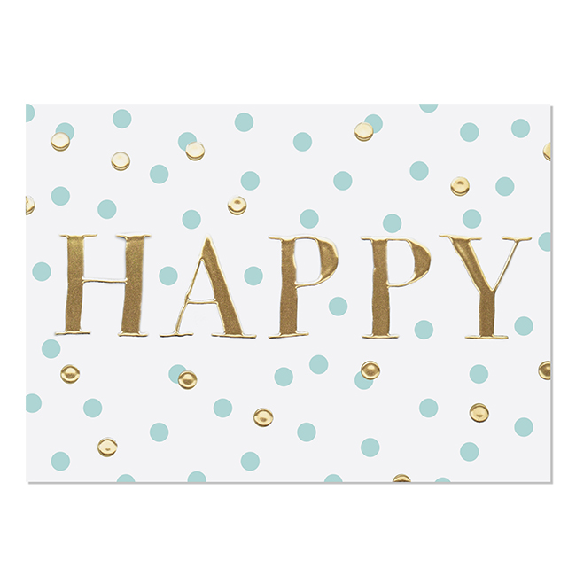 krima&isa Postkarte "Happy!" gold