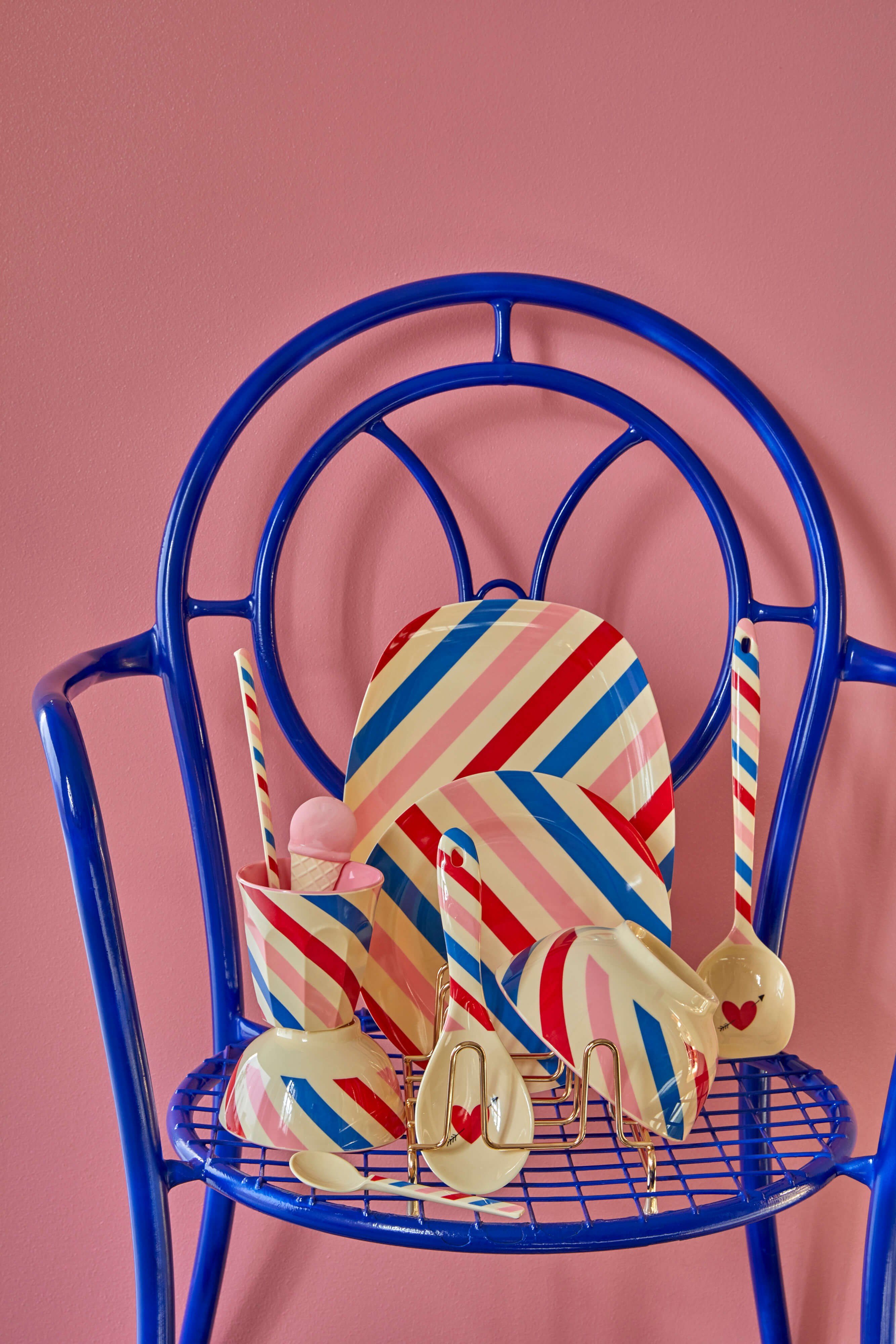 Platte mit Streifen "candy stripes"