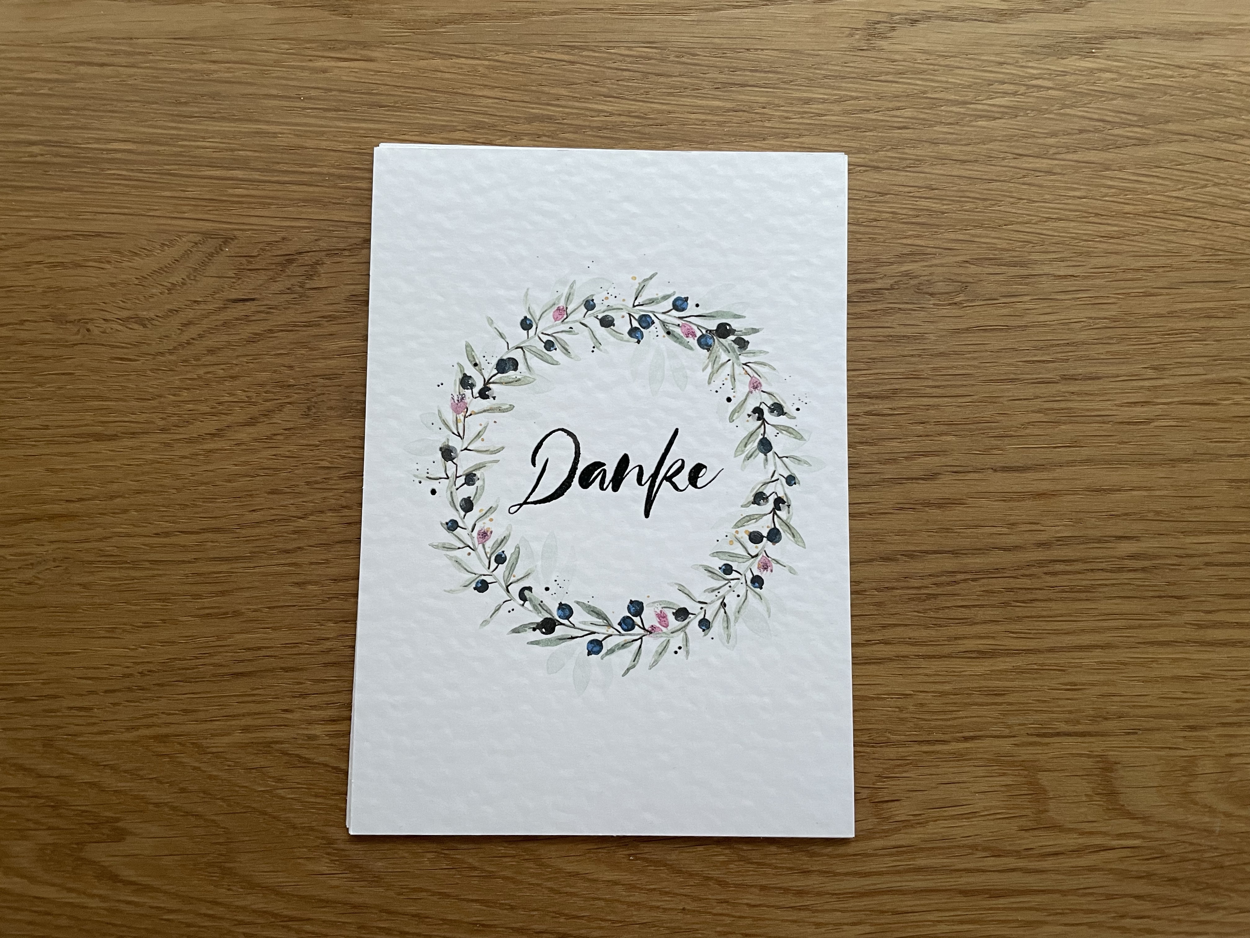 Postkarte "Danke" Kranz