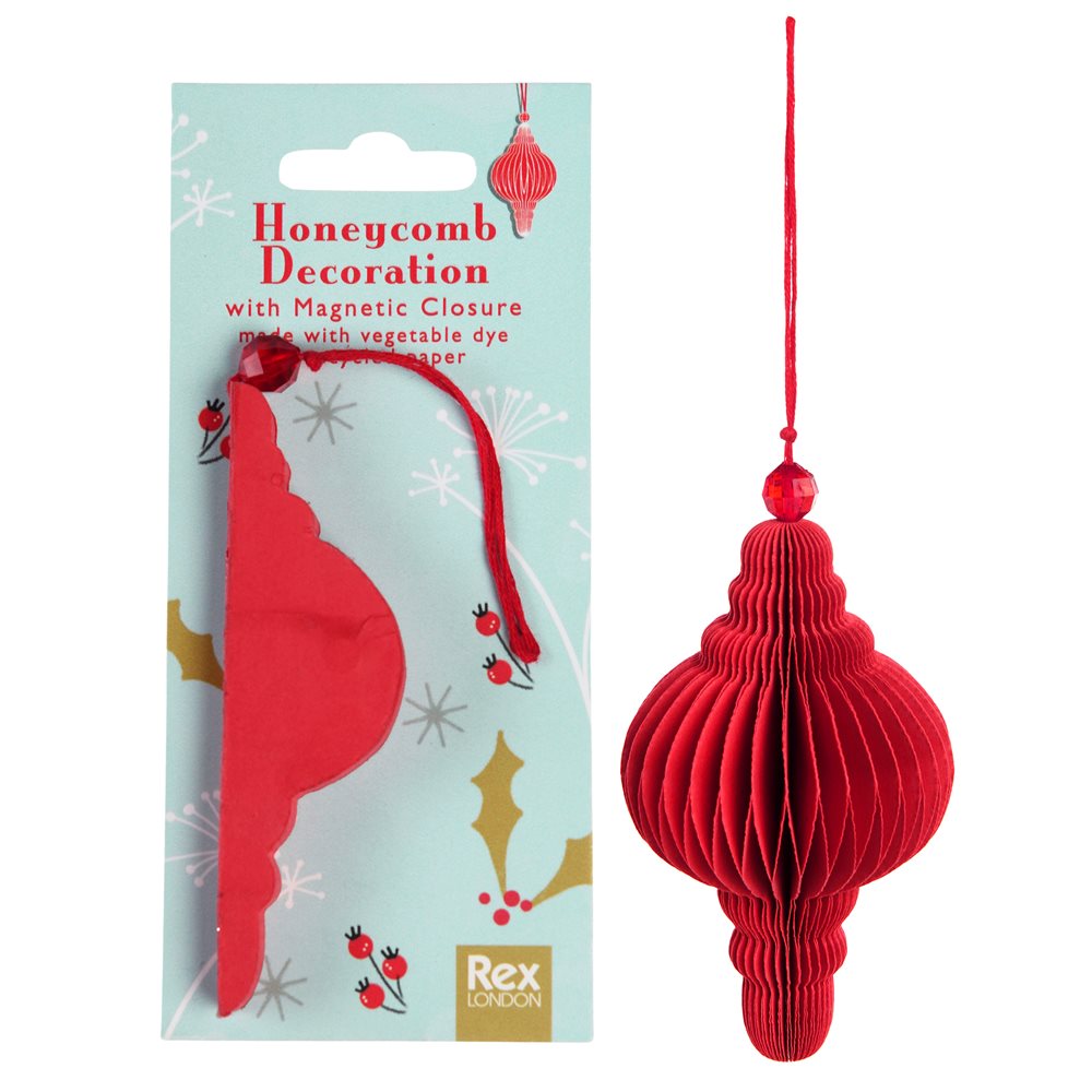 Anhänger/Weihnachtsschmuck aus Papier, klassische Form, rot