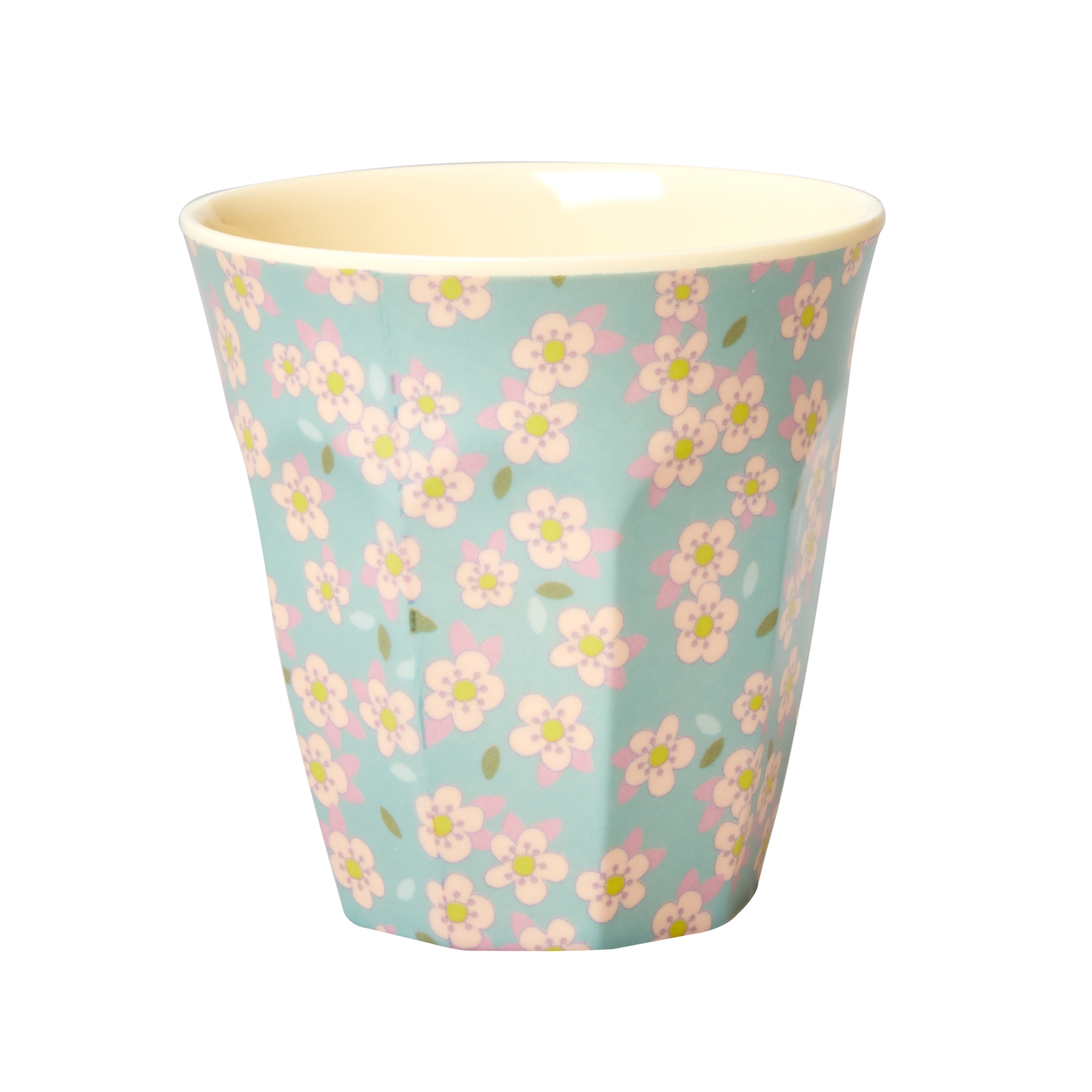 Becher Blümchen hellblau (Personalisierung möglich)