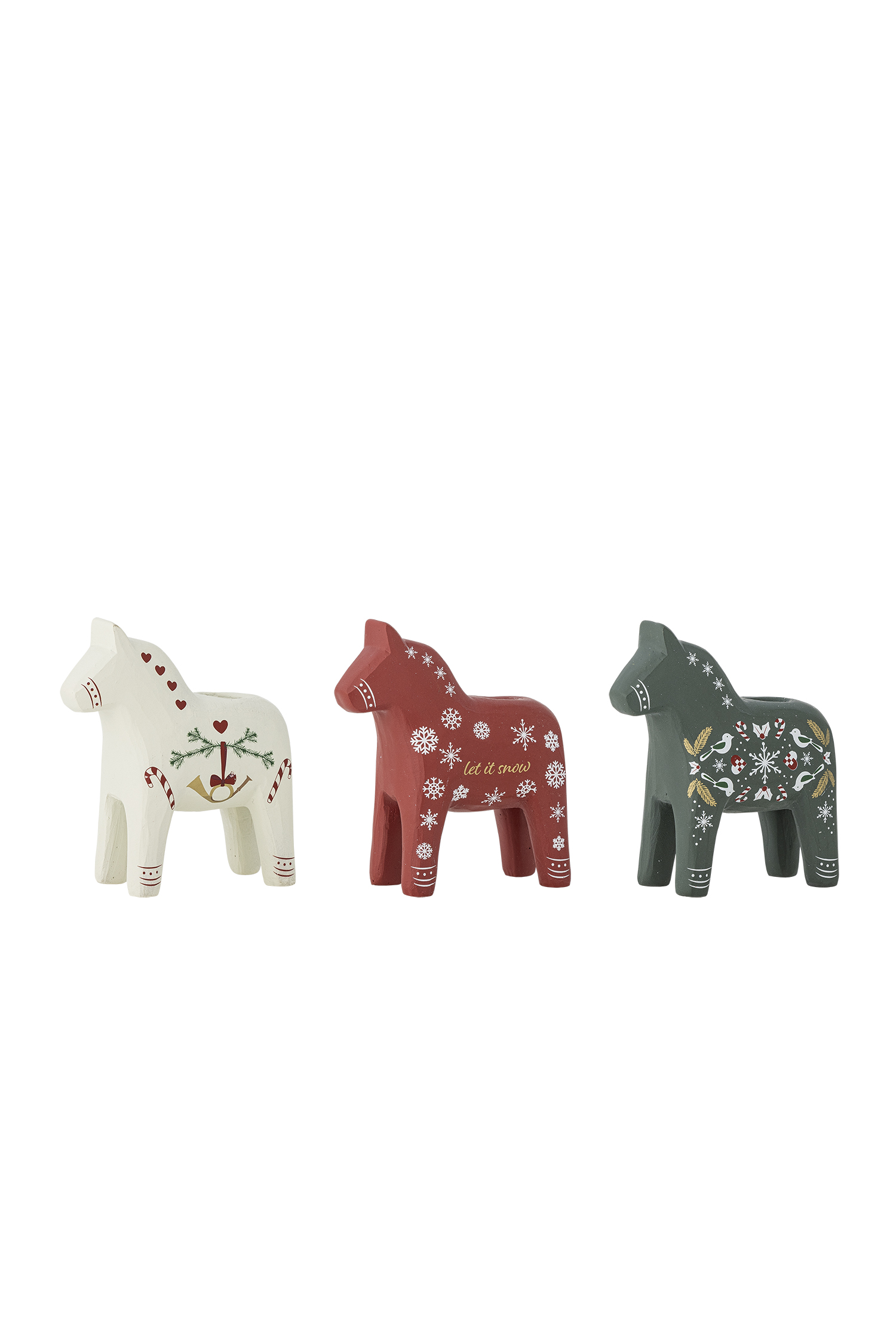 Kerzenständer von Bloomingville, Dalapferd, creme-Herzen
