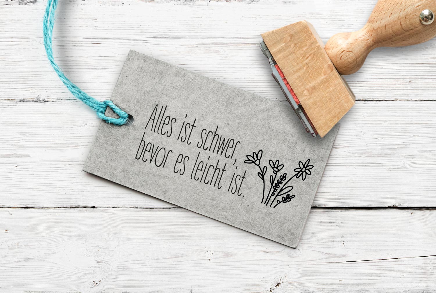 Stempel "Alles ist schwer, bevor es leicht ist", 50 mm