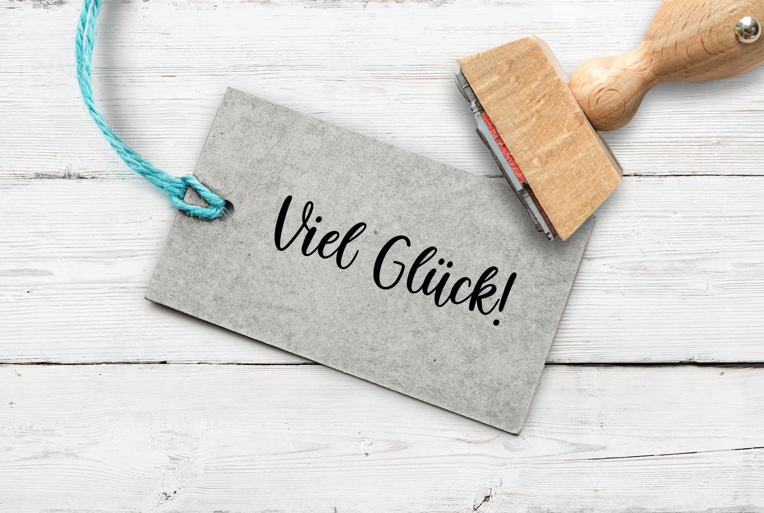 Stempel "Viel Glück", 40 mm