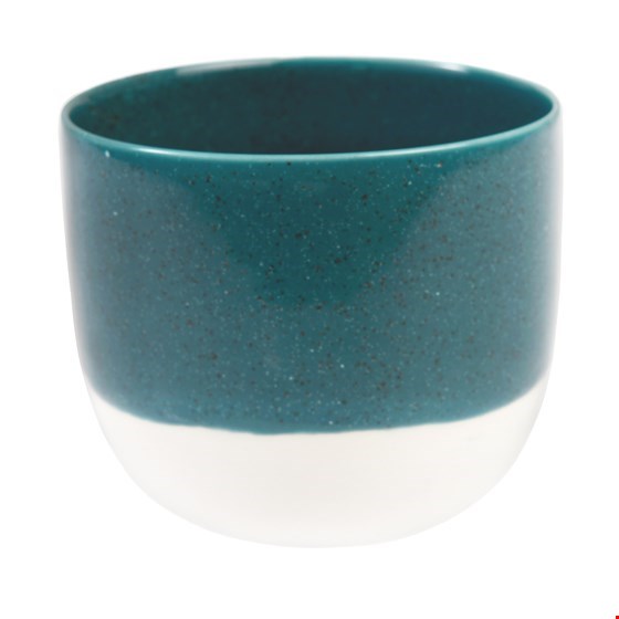 Teelichthalter/Windlicht "Petrol Blue Dipped", petrol