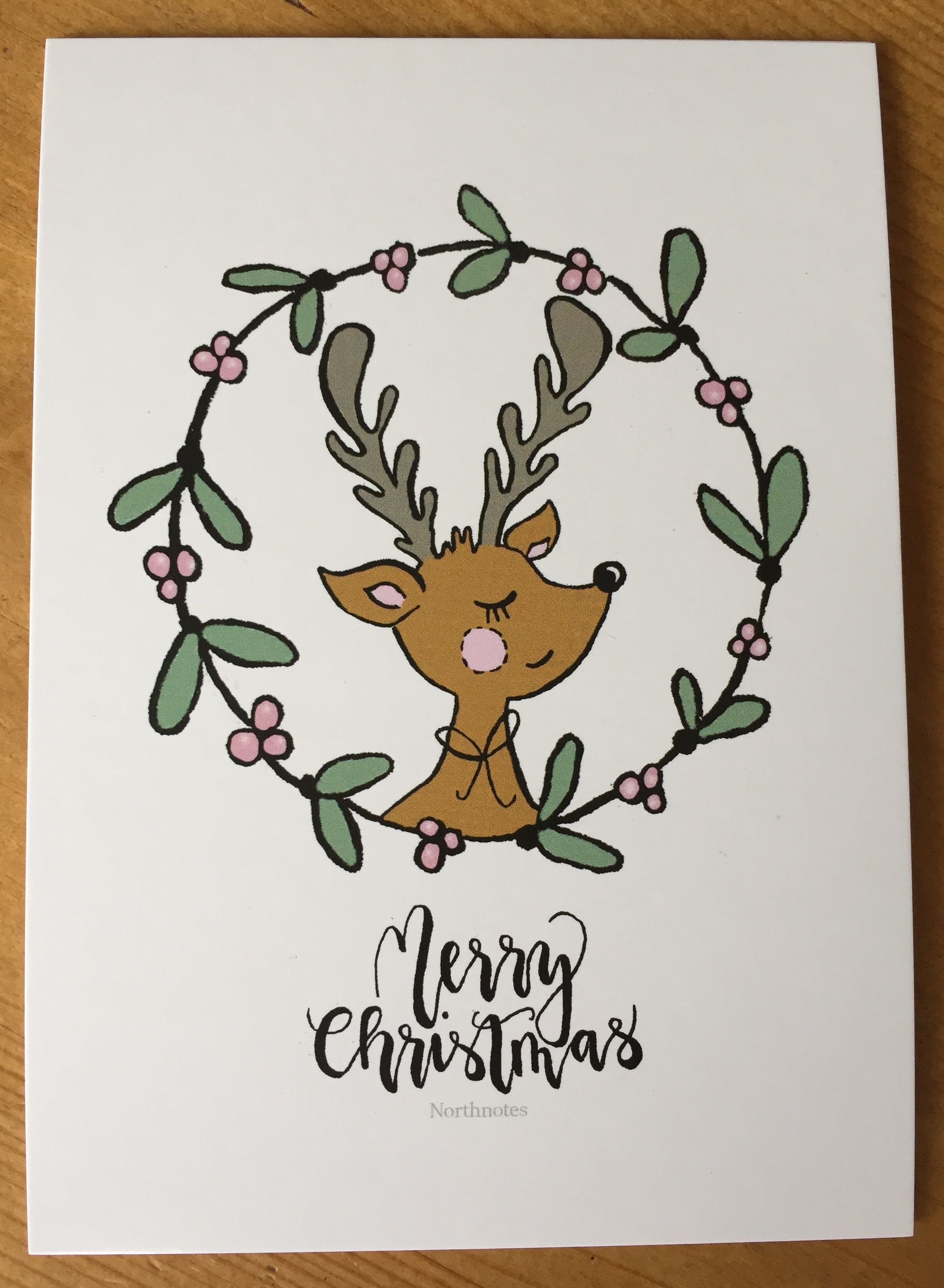 Postkarte "Merry Christmas" Rentier