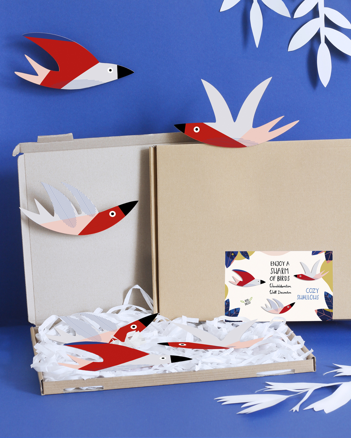 Wanddekoration "Enjoy A Swarm Of Birds" Cozy Swallows, 3 Vögel