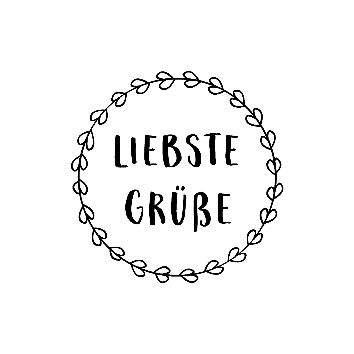 Abdruck Stempel "Kranz Liebste Grüße" 45 mm
