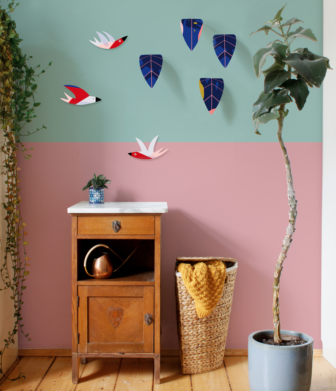 Wanddekoration "Enjoy A Swarm Of Birds" Cozy Swallows, 3 Vögel