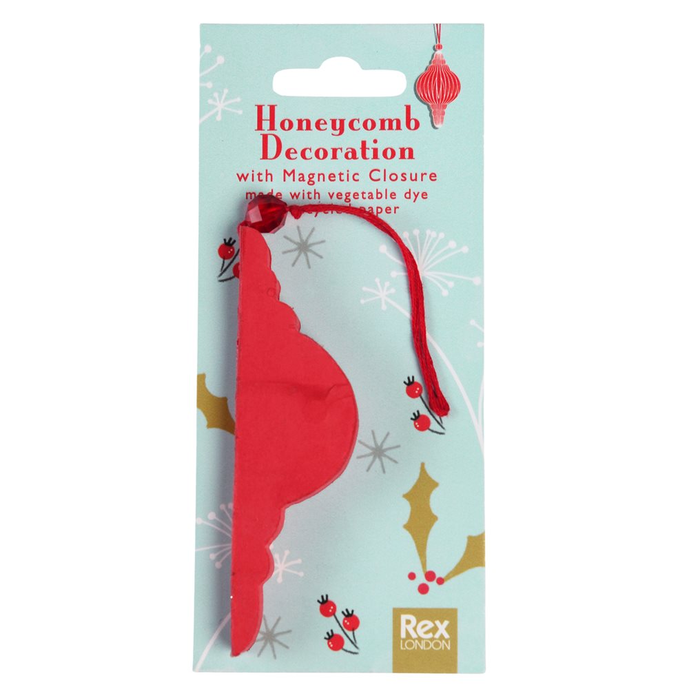 Anhänger/Weihnachtsschmuck aus Papier, klassische Form, rot