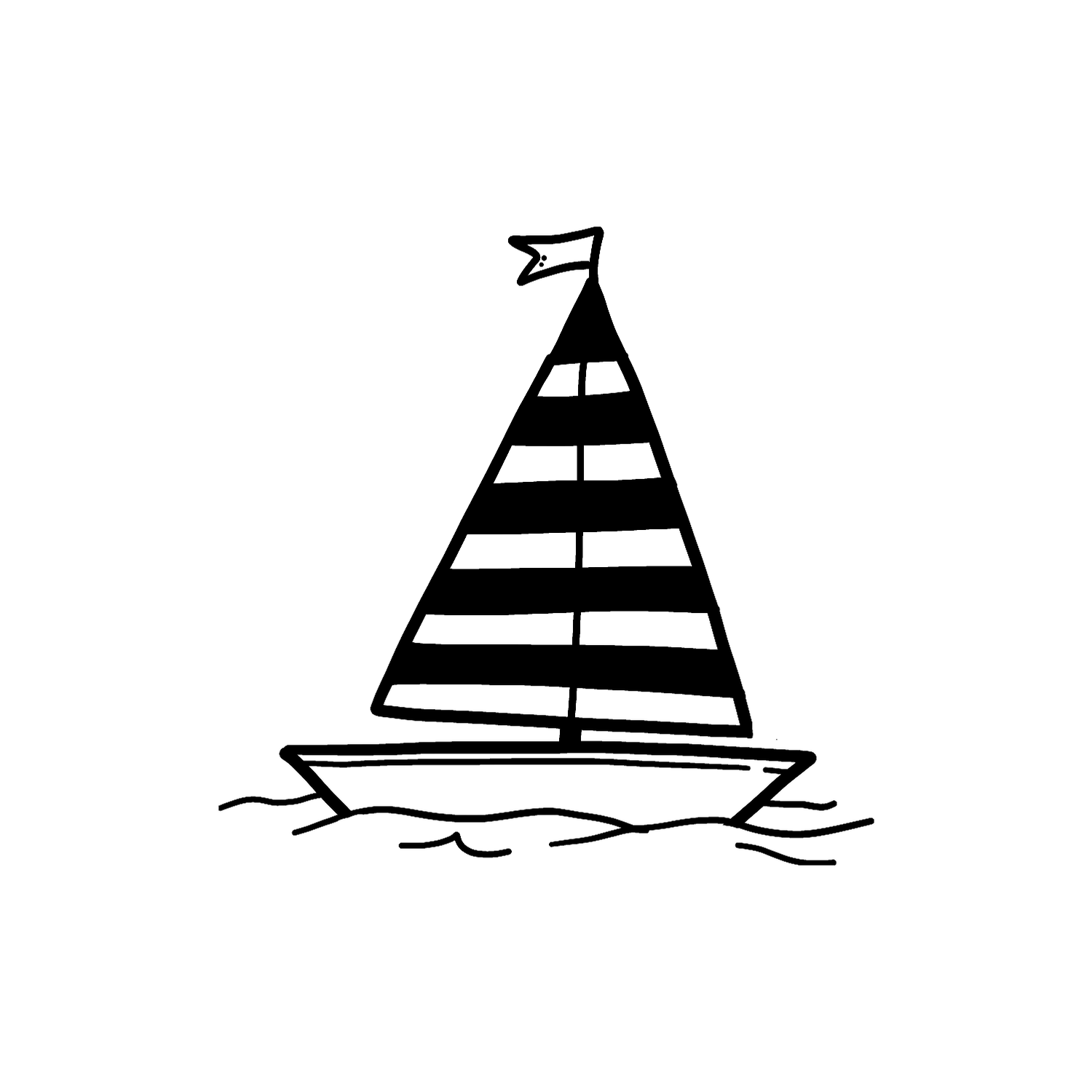 Abdruck Stempel Segelboot, 12 mm