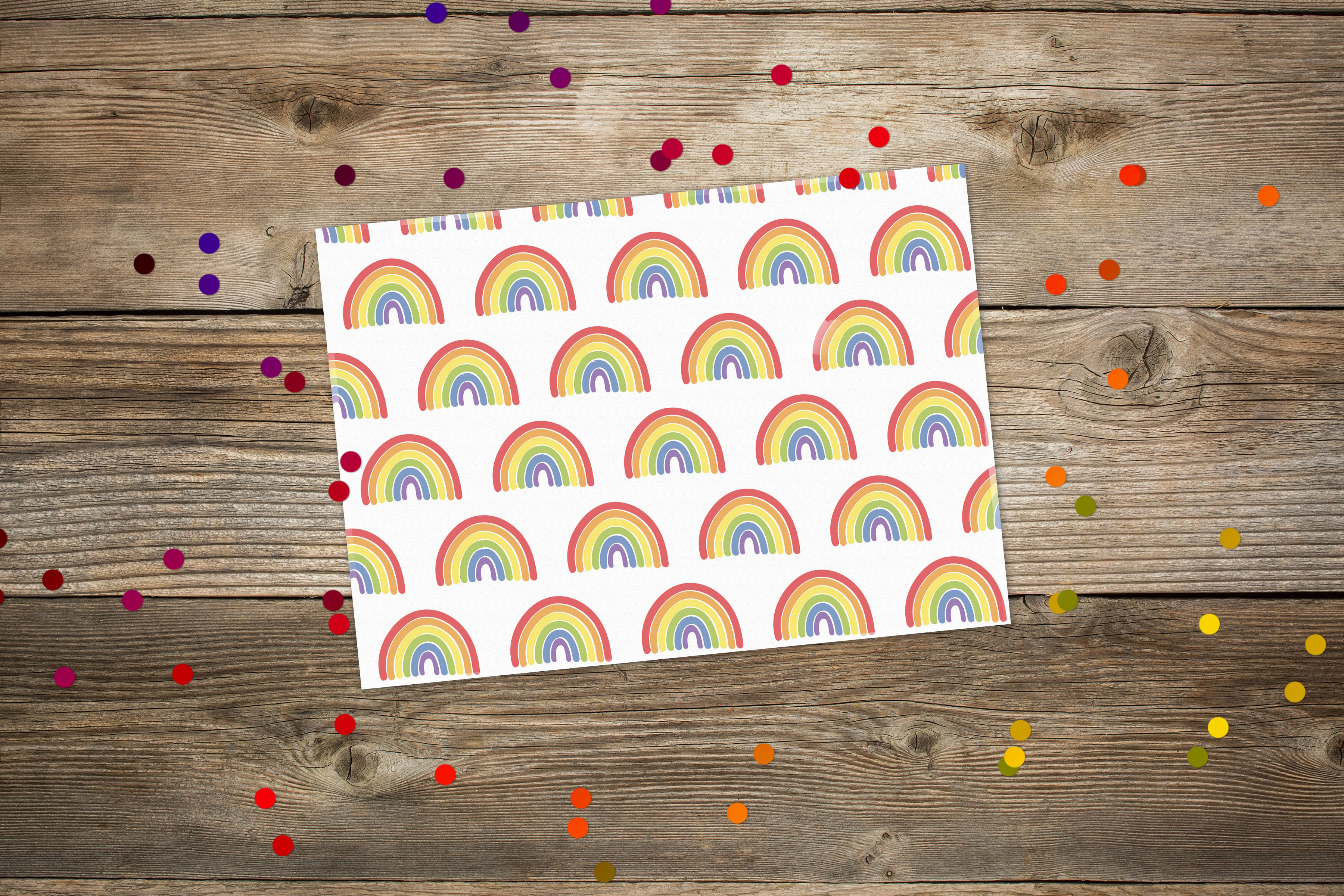 Postkarte Regenbogen klassisch