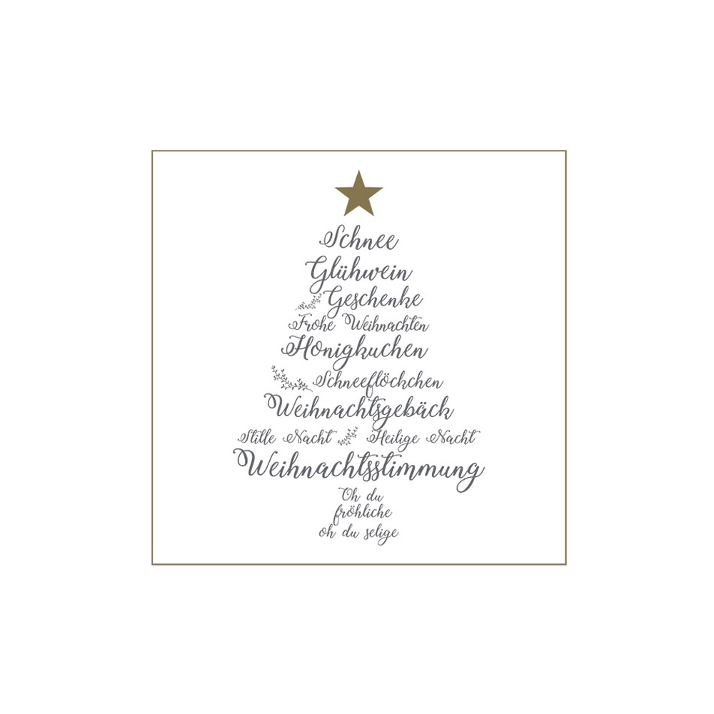 Servietten, Weihnachts-Worte-Baum