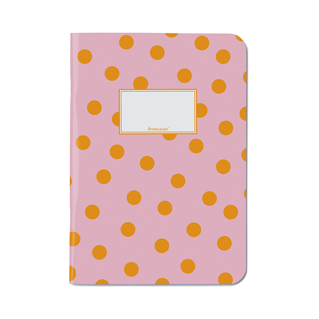 krima&isa Notizheft A5 pink/Punkte orange