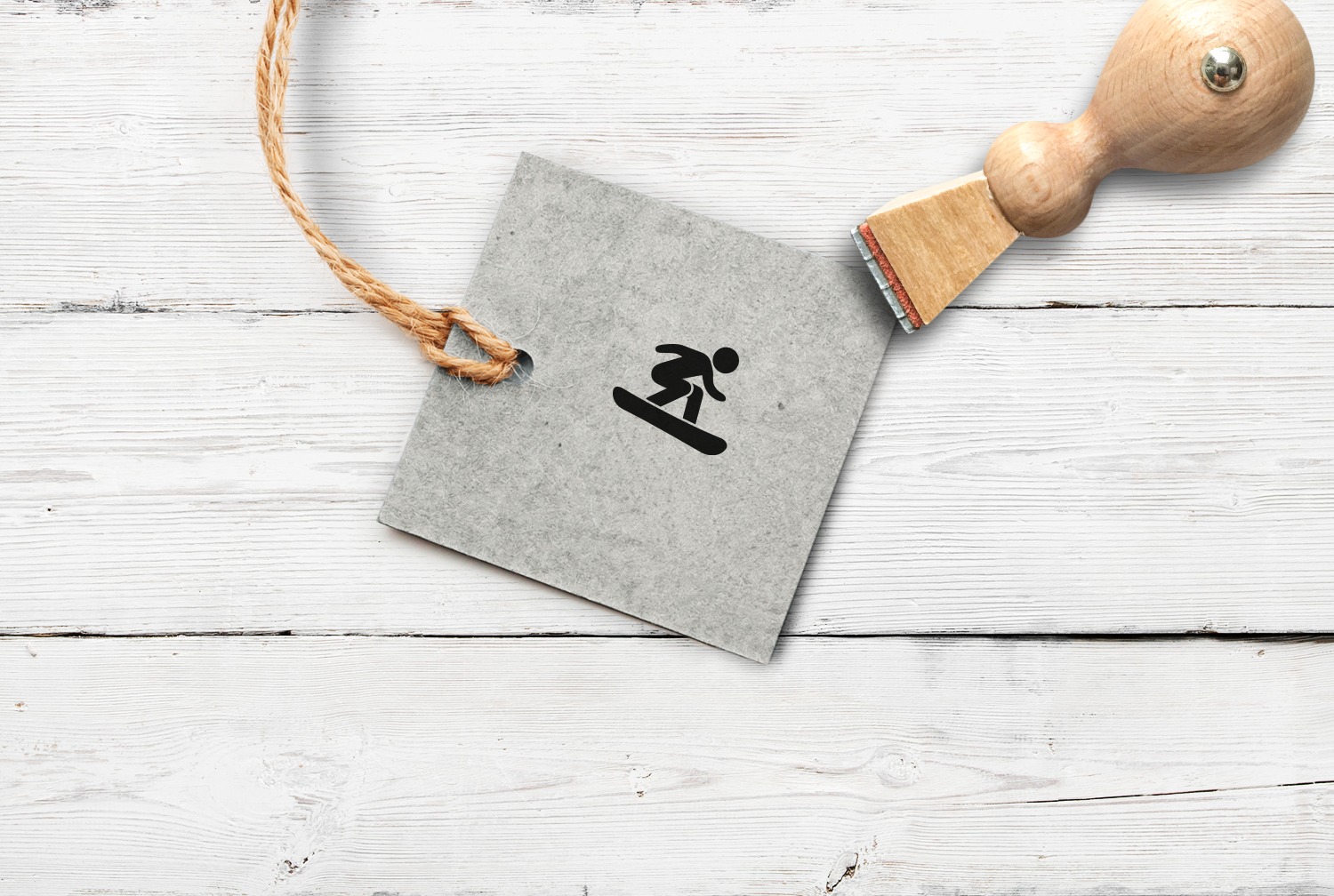 Stempel Snowboarder, 12 mm