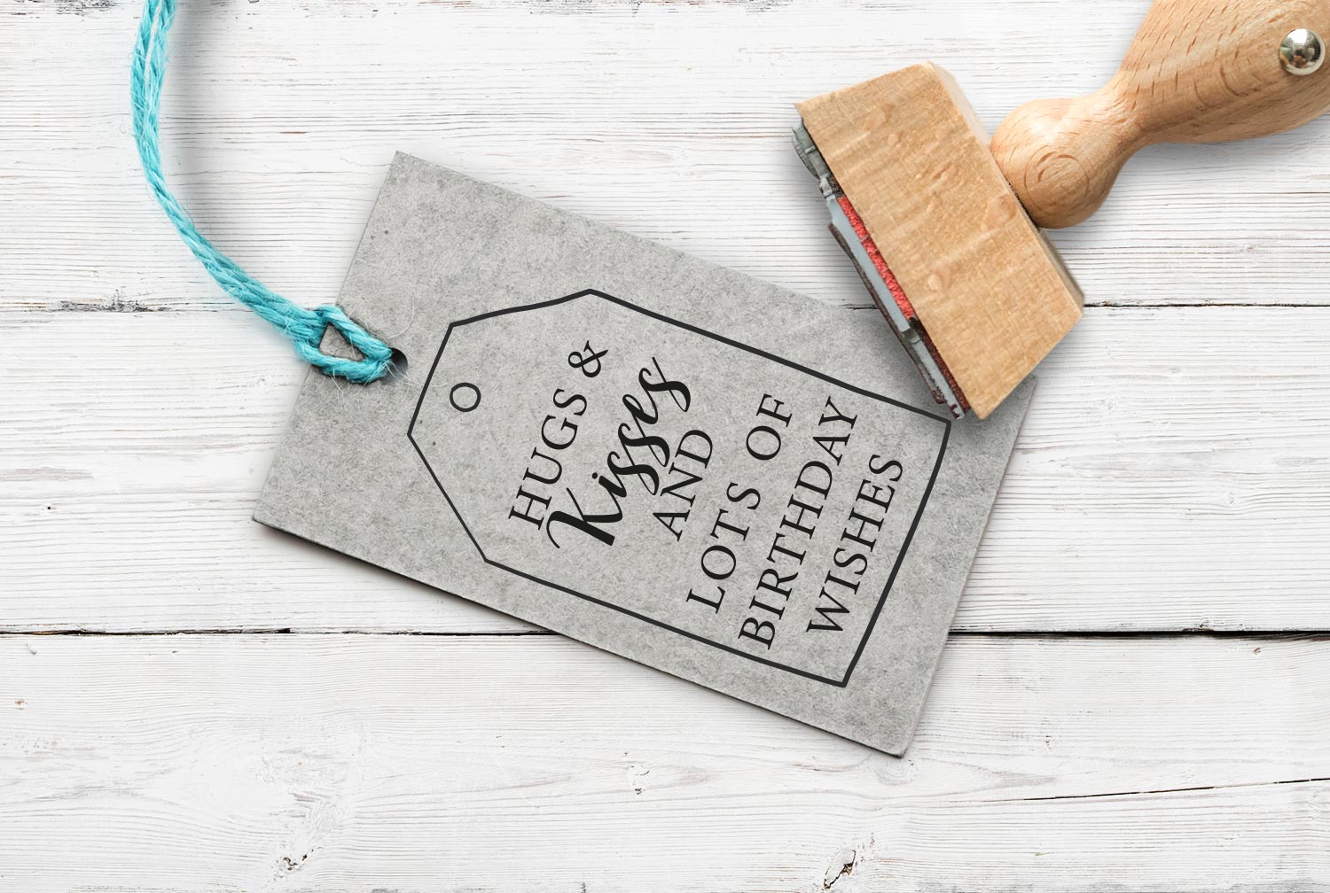 Stempel Anhänger "Hugs & Kisses", 65 mm