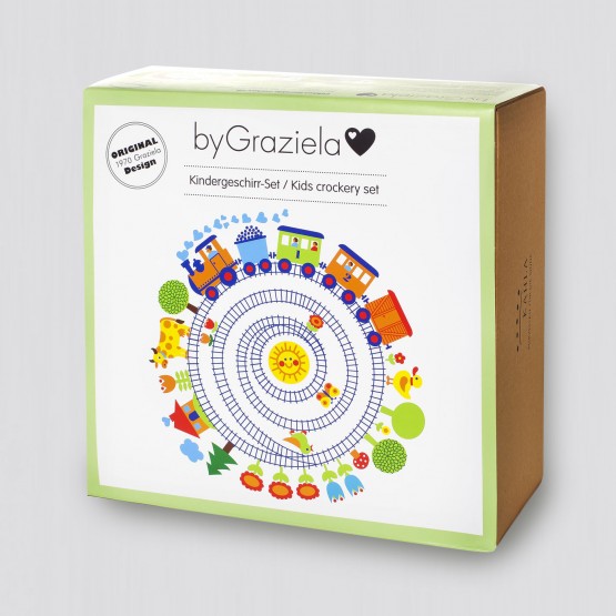 byGraziela Geschirr-Set Eisenbahn, 3 tlg.