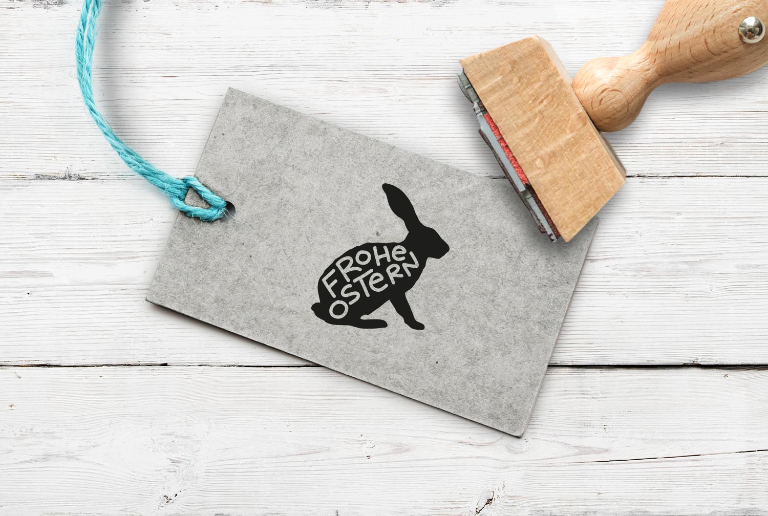 Stempel Frohe Ostern Hase, 35 mm