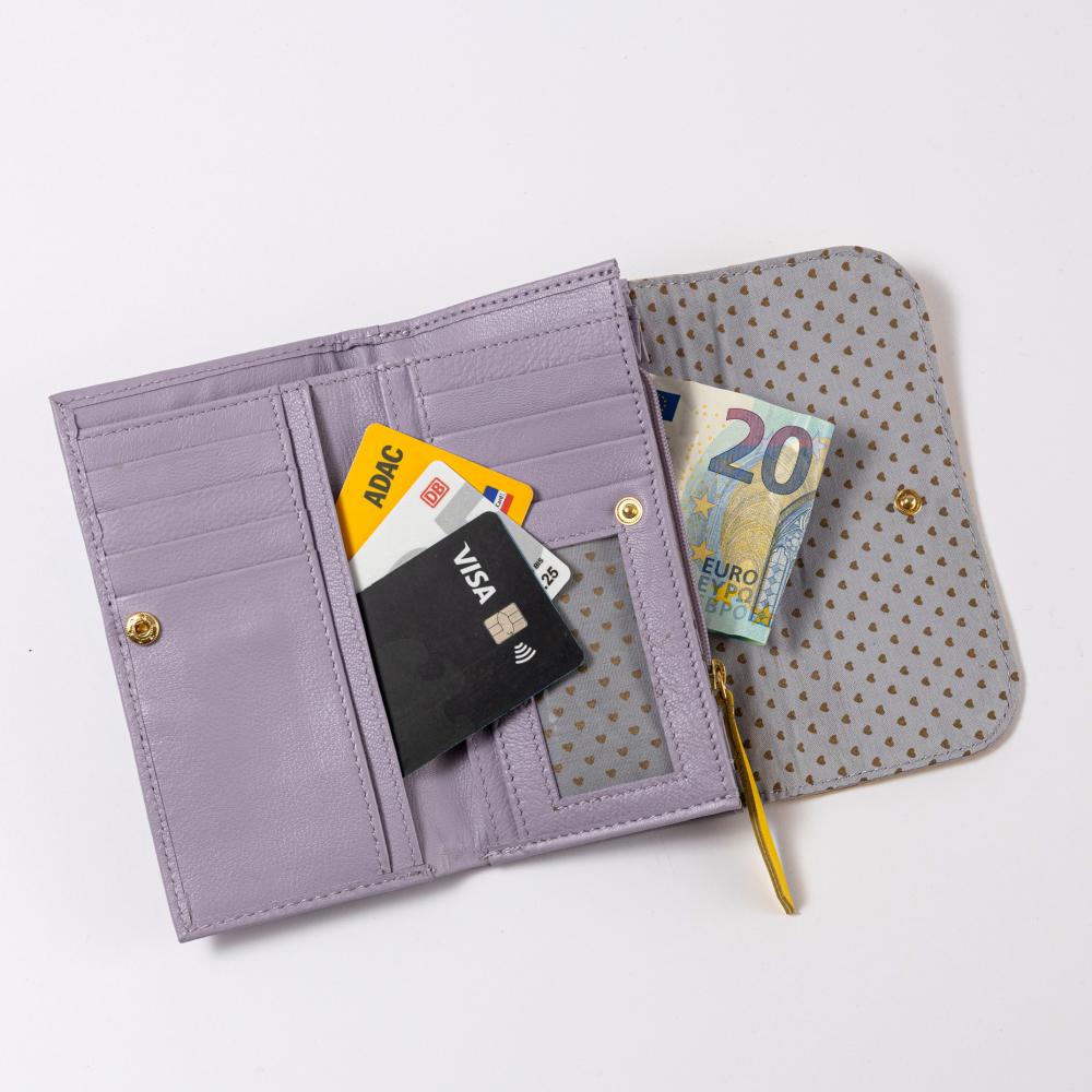 Portemonnaie, Leder, Millefleur viola