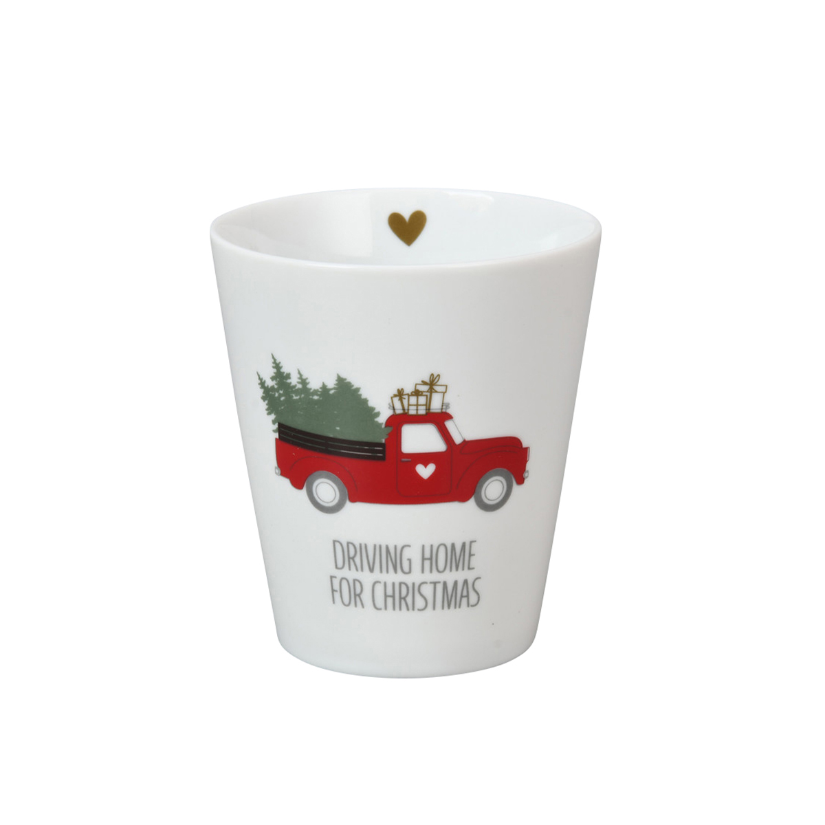 Tasse "driving home for Christmas", roter Truck