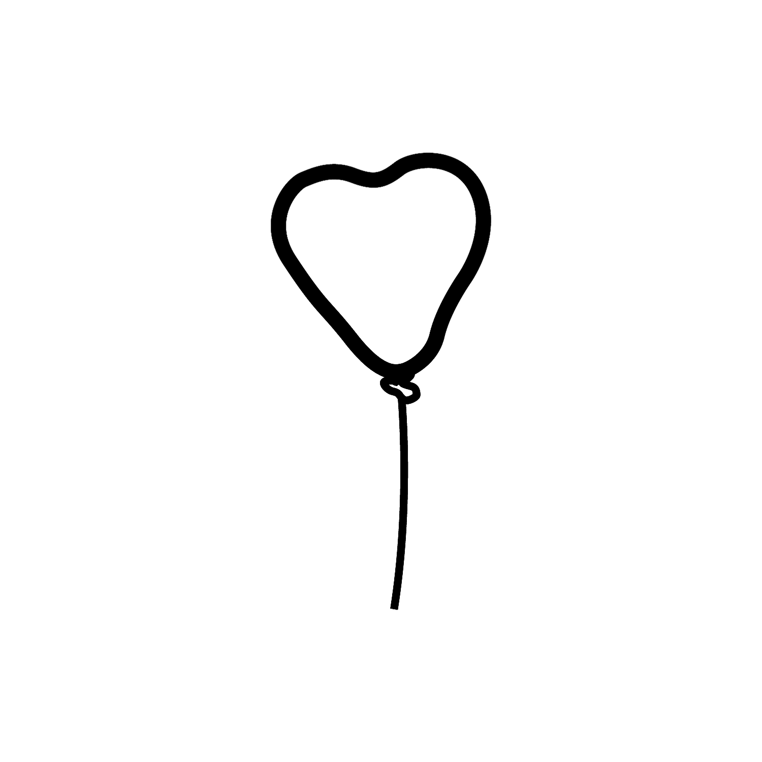 Abdruck Stempel Luftballon Herz, 35 mm