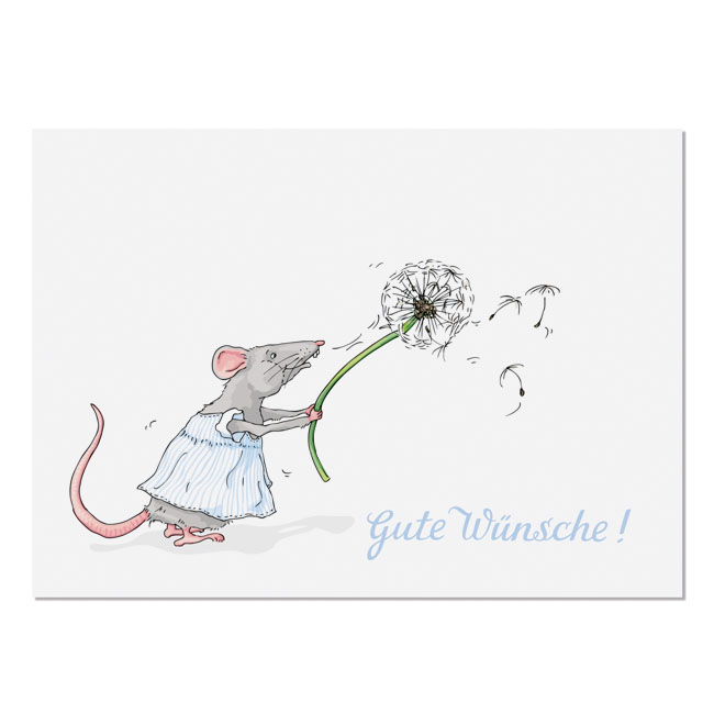 krima&isa Postkarte Pustemaus - Gute Wünsche!