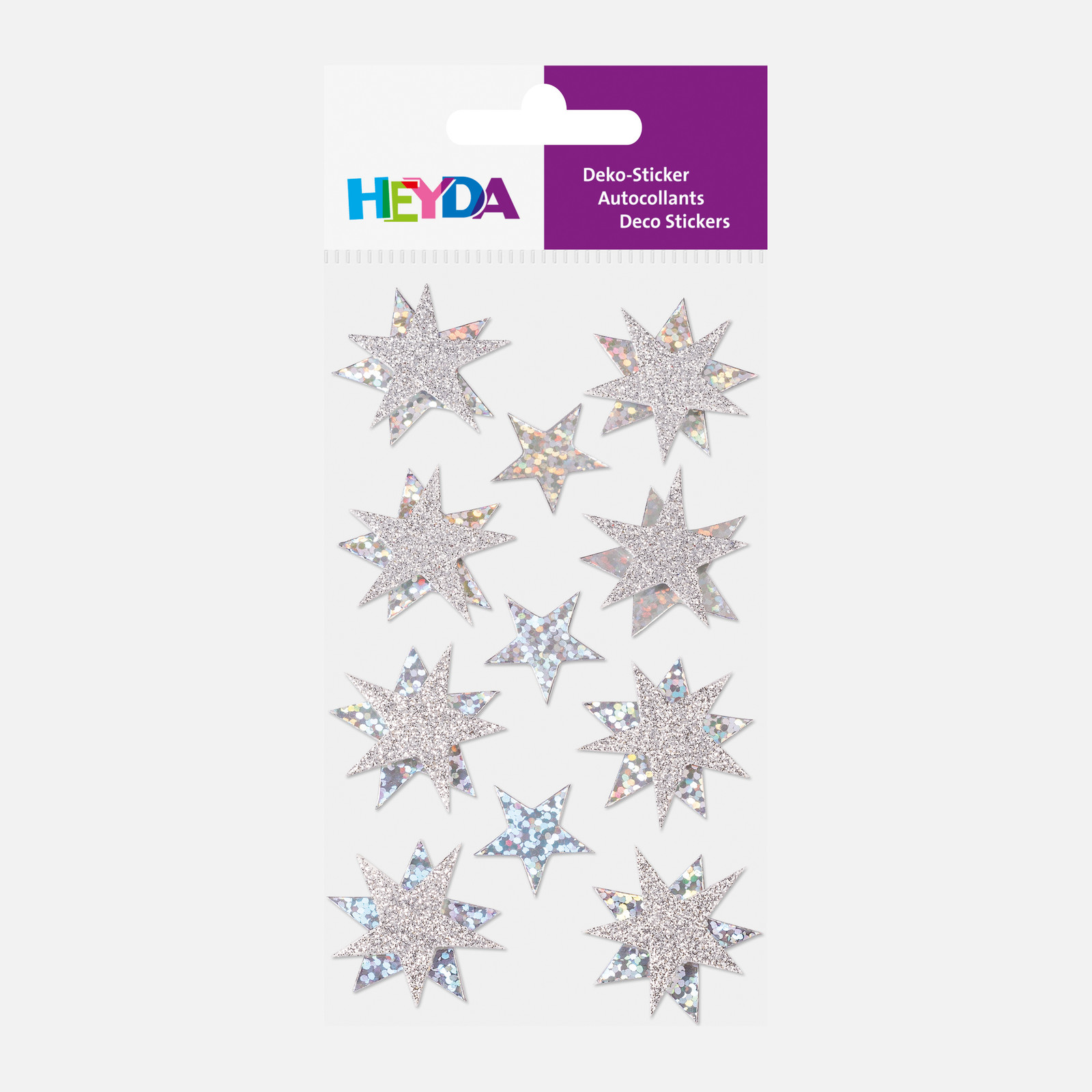Heyda Sticker-Mix "Sterne silber"